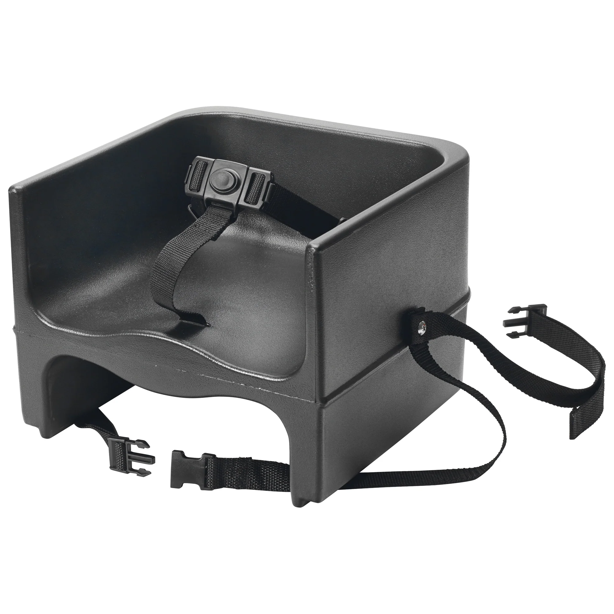 Winco CHB-1PK 13 Inch Booster Seat Plastic Black Single-sided with 3-way strap