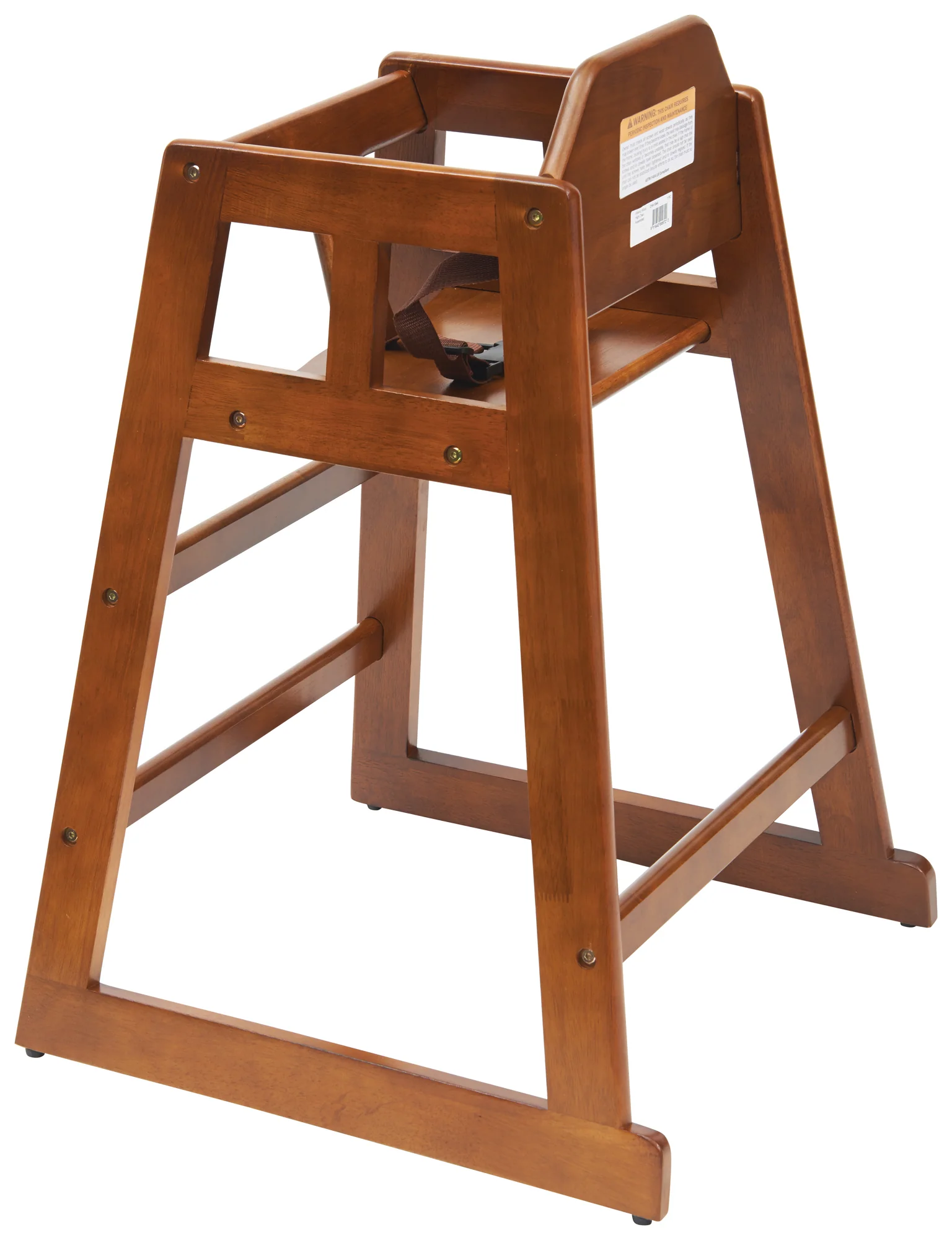 Winco CHH-104A 20 Inch High Chair Rubberwood Walnut Finish Stackable - Image 4