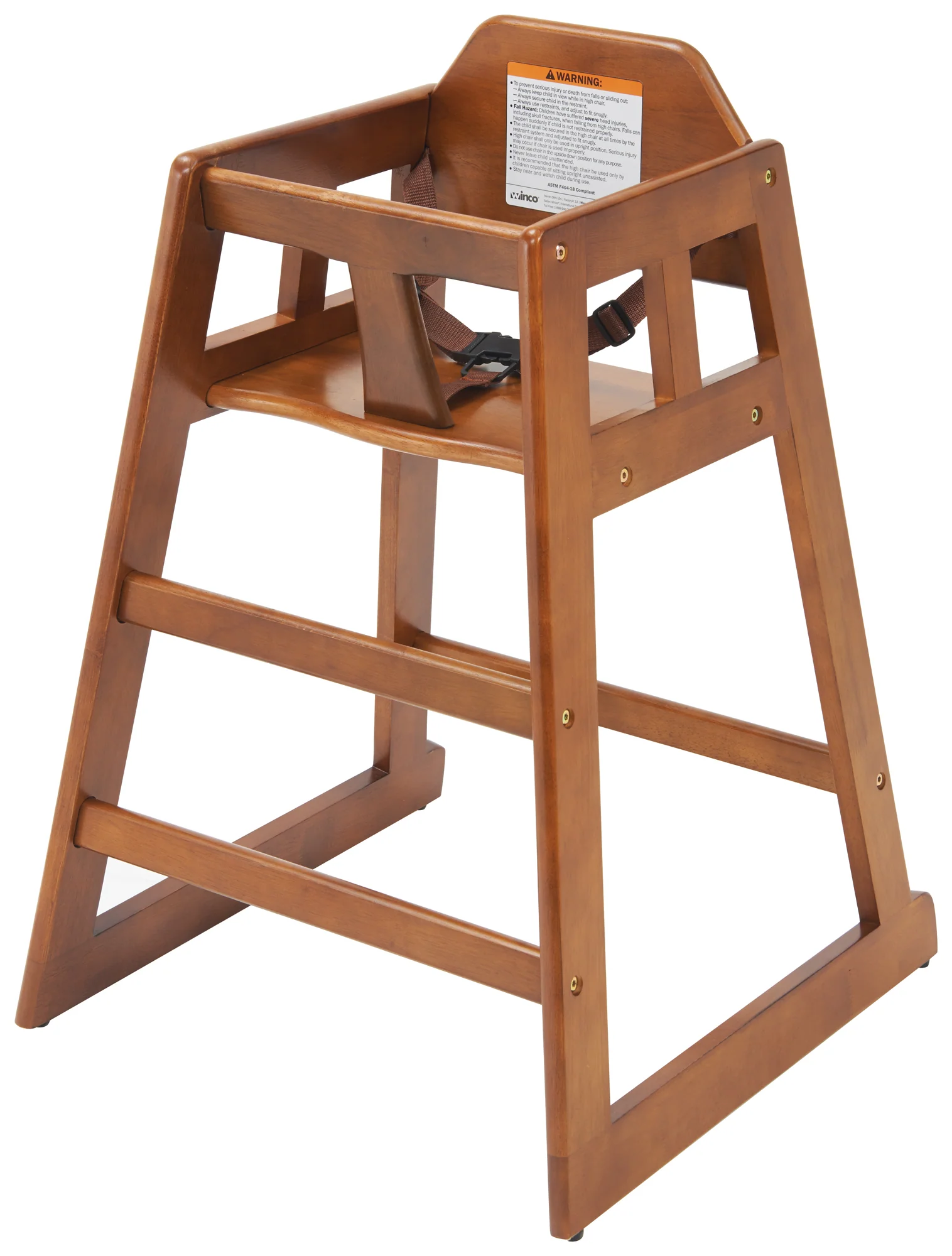 Winco CHH-104A 20 Inch High Chair Rubberwood Walnut Finish Stackable - Image 5