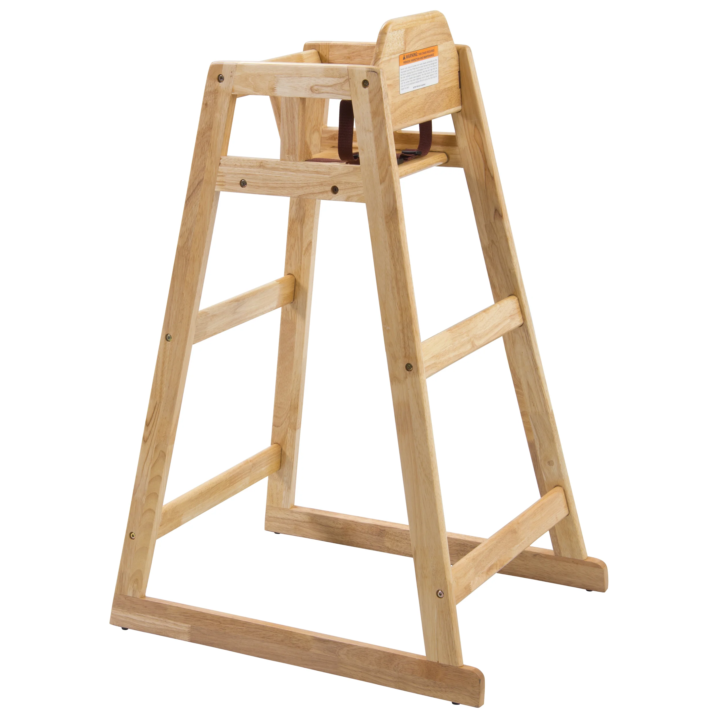 Winco CHH-601 19 Inch High Chair Rubberwood Stackable Natural Finish - Image 5