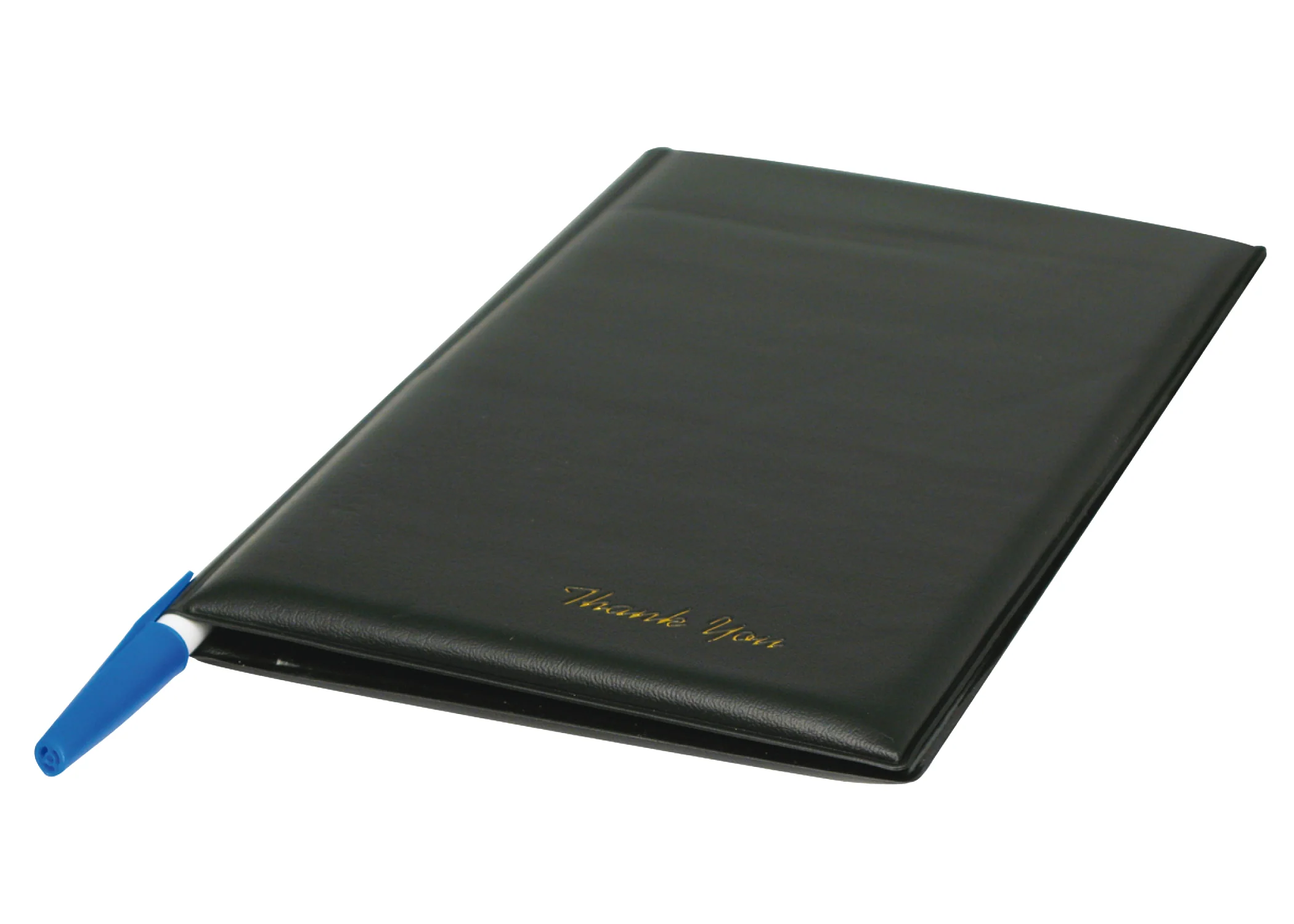 Winco 10" Professional Guest Check Presenter - Grooved Spine Black - Image 3