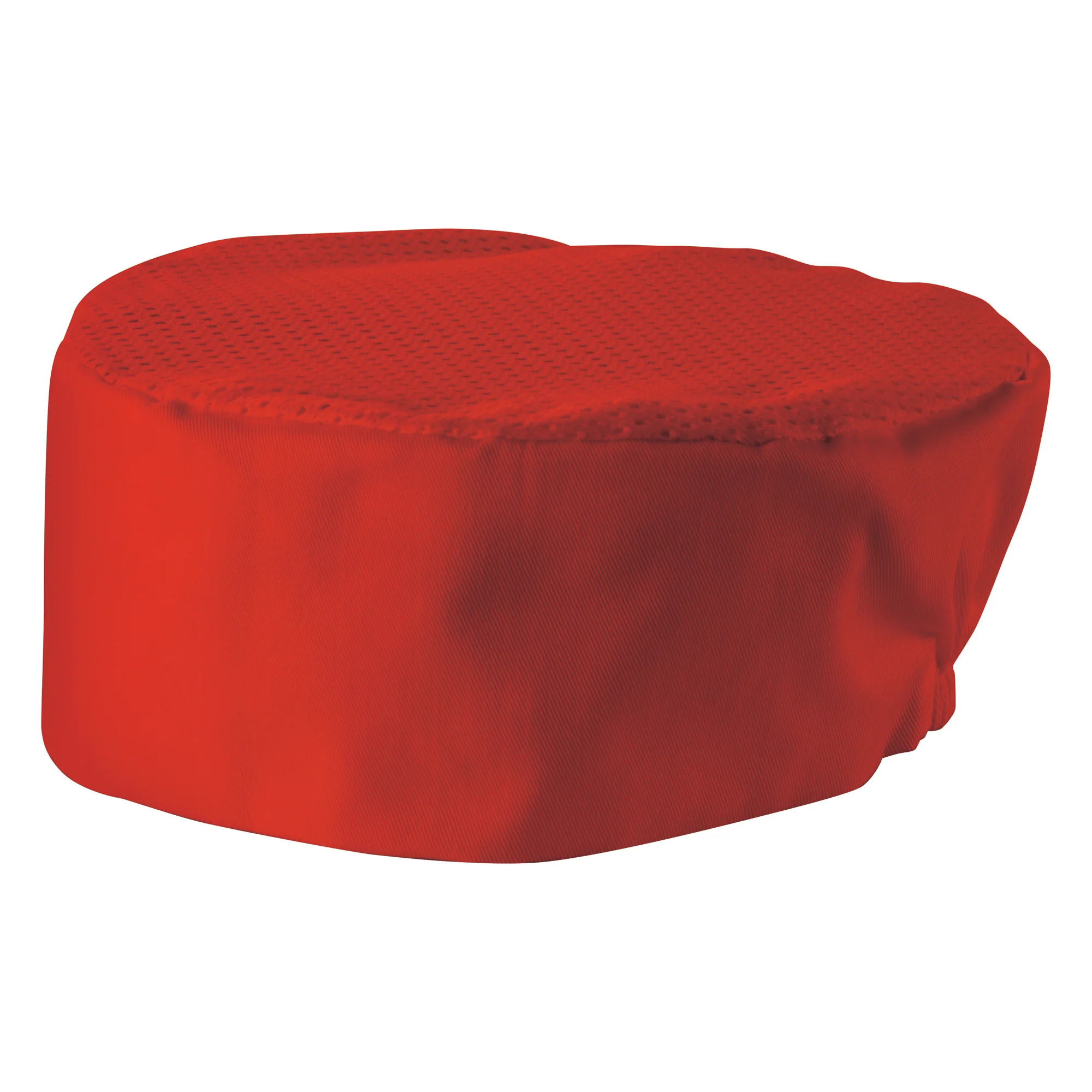 Winco CHPB-3RR 3-1/2 Inch Ventilated Chef's Hat Red Poly-Cotton - Image 2