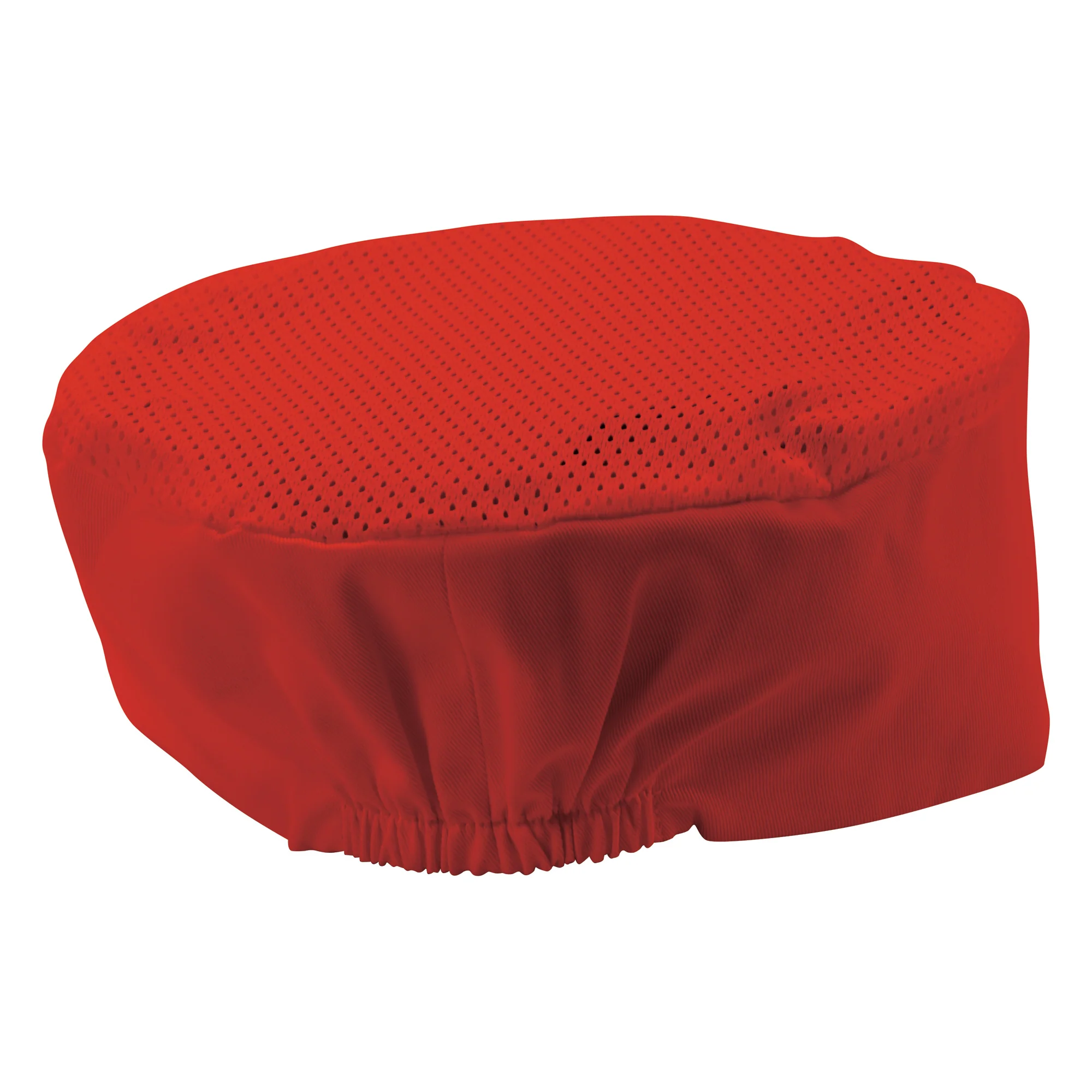 Winco CHPB-3RX Chef's Hat Ventilated Red Poly-Cotton Blend - Image 2