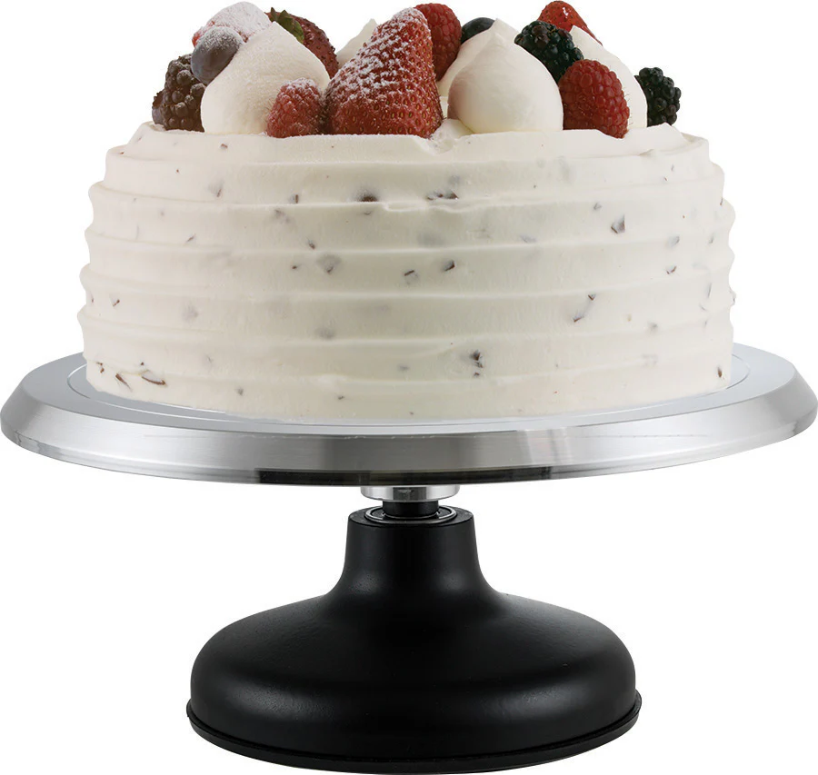 Winco CKSR-12 12 Inch Diameter Revolving Cake Decorating Stand Aluminum and Cast Iron - Image 3