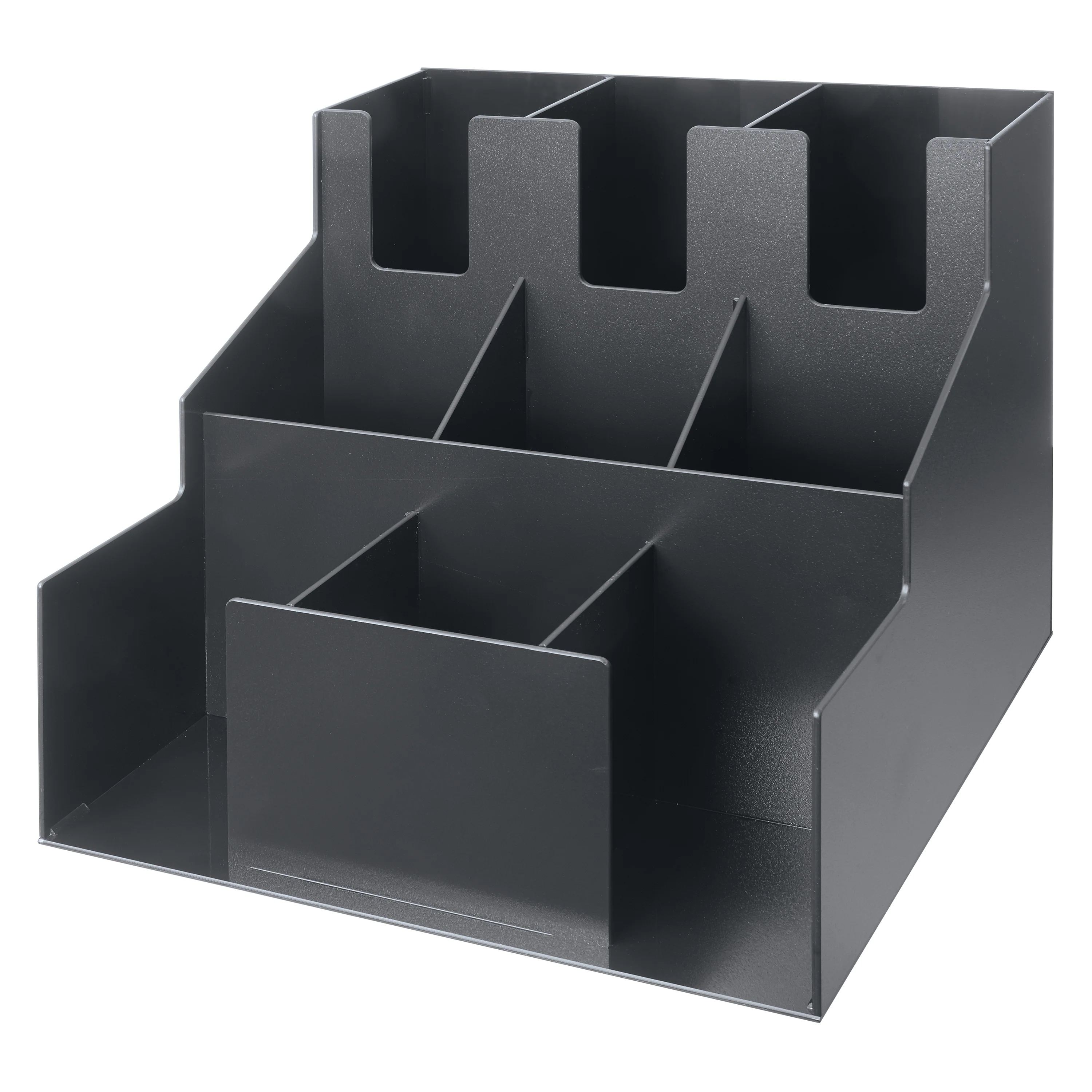 Winco CLSO-3T 12-5/16 Inch Cup and Lid Organizer 3 Tier ABS Black - Image 5