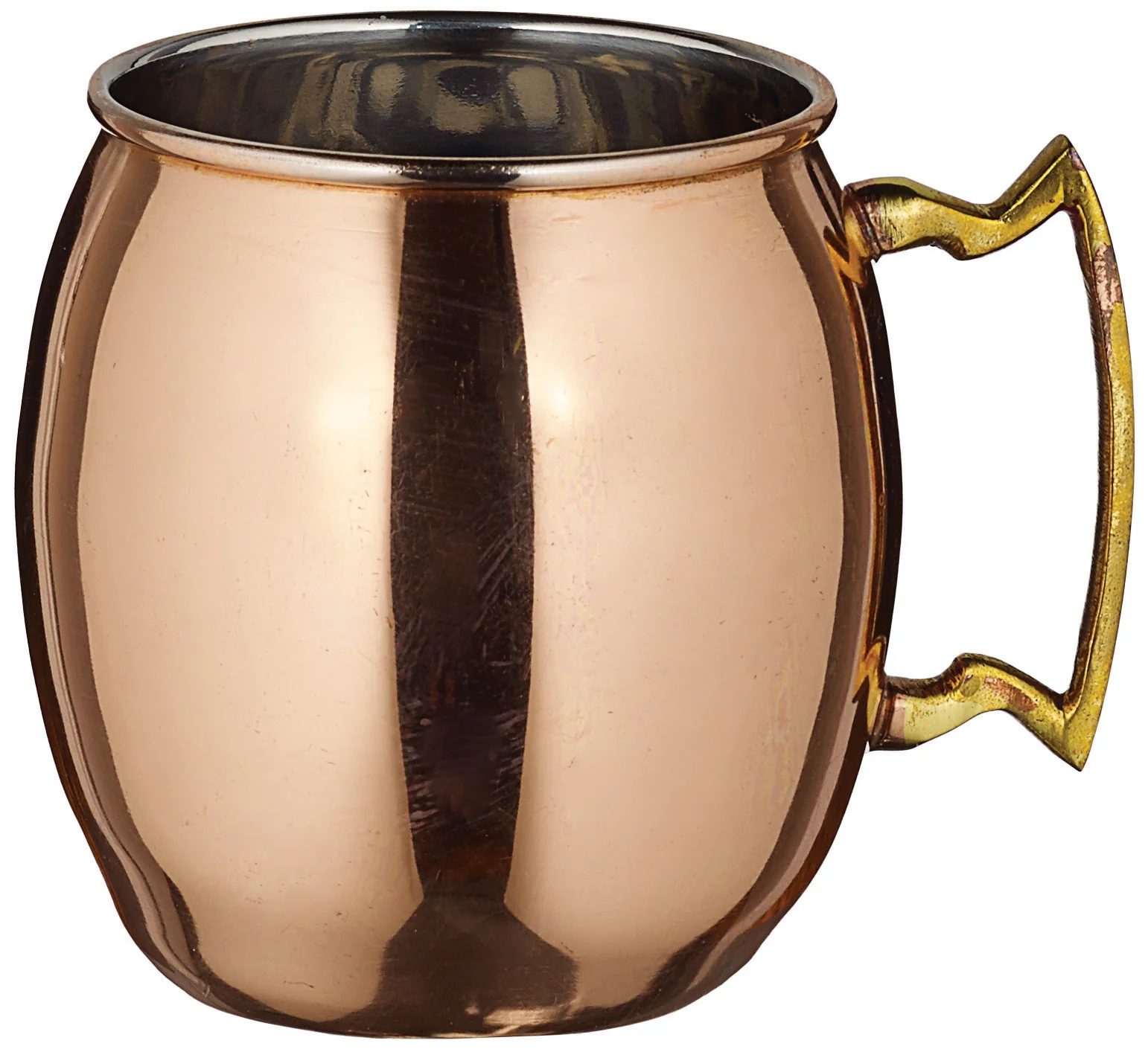 Winco CMM-20 20 Oz Short Moscow Mule Mug Brass Handle Copper Plated Stainless Steel - Image 2