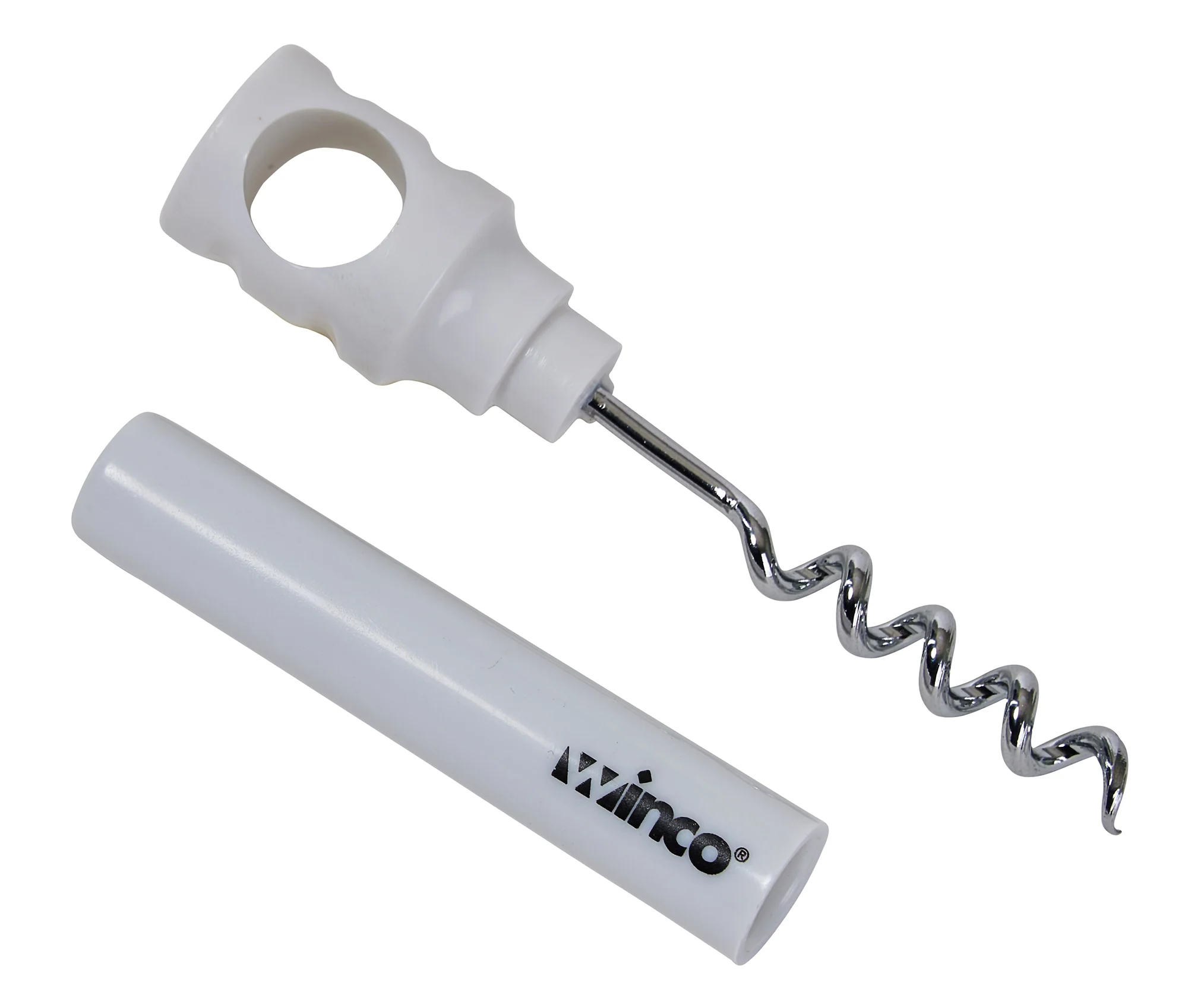 Winco CO-4DW Corkscrew Plastic Handle White 2 Pack with Durable Metal Blades - Image 2