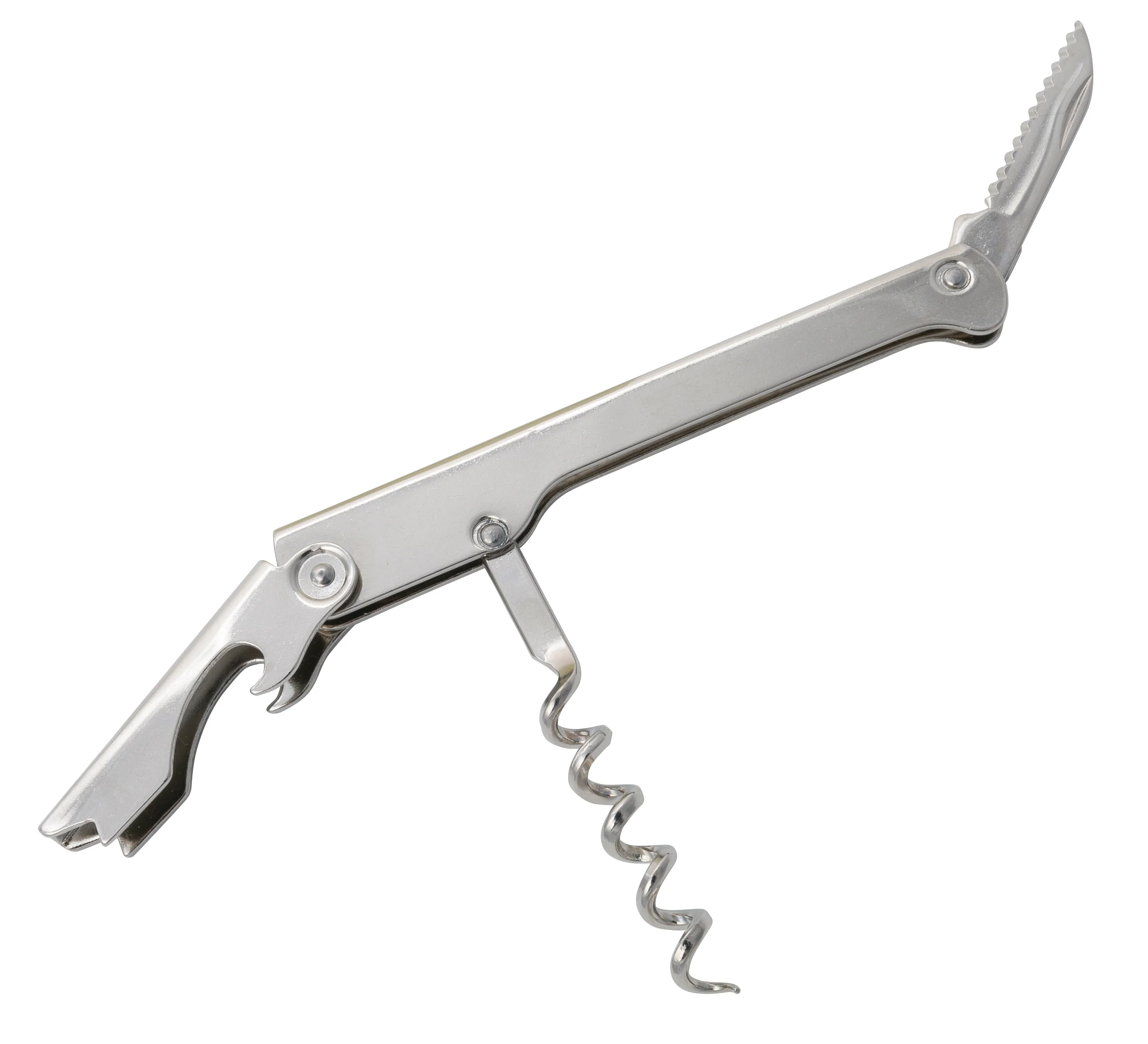 Winco CO-511 Corkscrew Silver Stainless Steel Made In Italy with Ergonomic Handle - Image 2