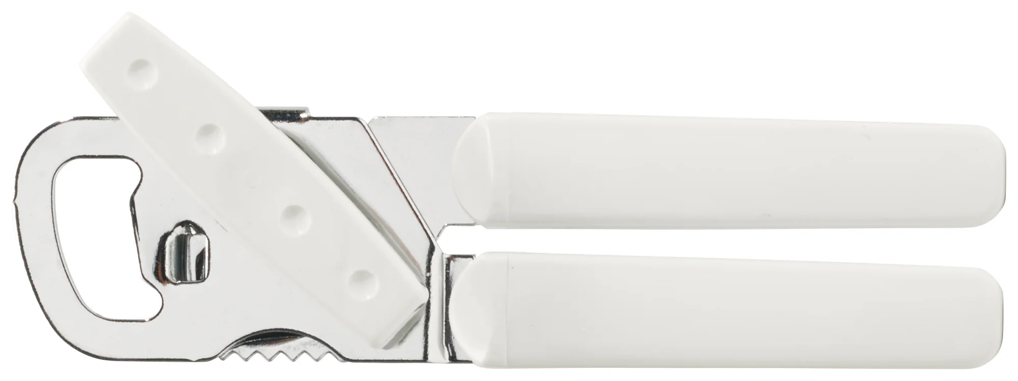 Winco CO-530 Handheld Can Opener Stainless Steel White PVC Handles