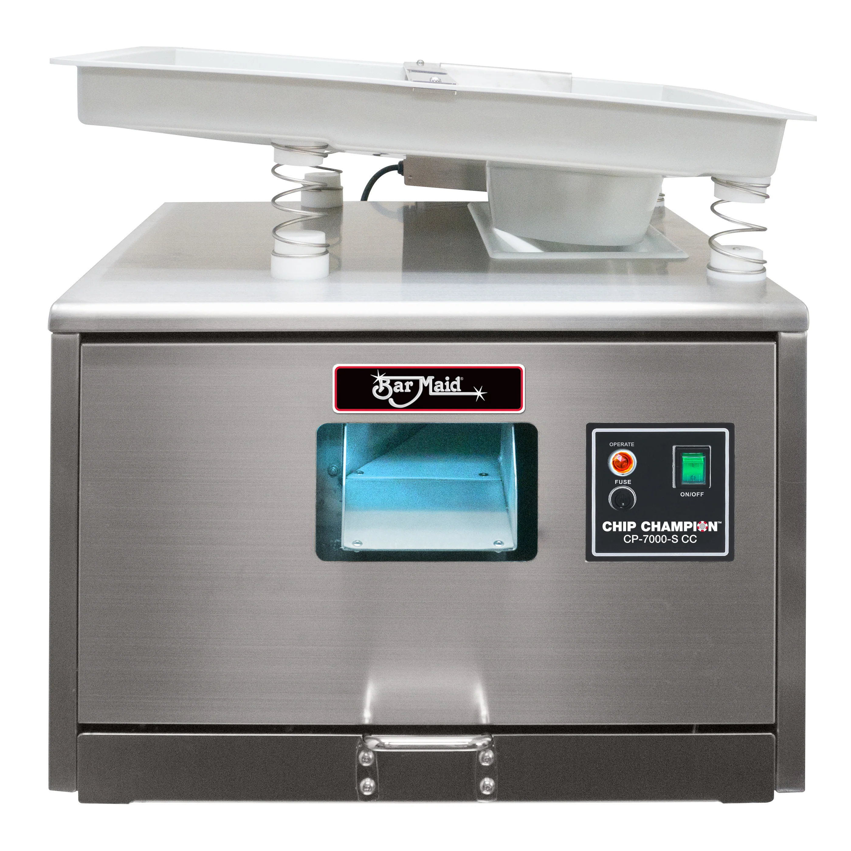 Winco CP-7000-S-CC Bar Maid Chip Champion with Feeder Tray - 10,000 Pieces/Hour