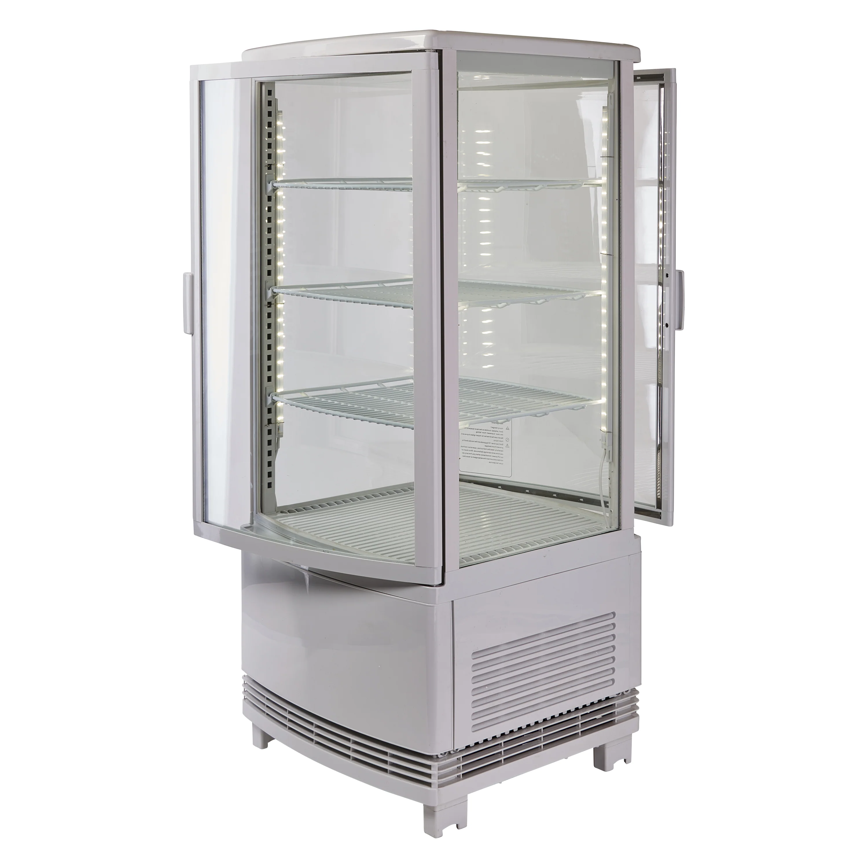 Winco CRD-1 17 Inch Refrigerated Beverage Display Countertop 4-tier with Glass Doors - Image 2
