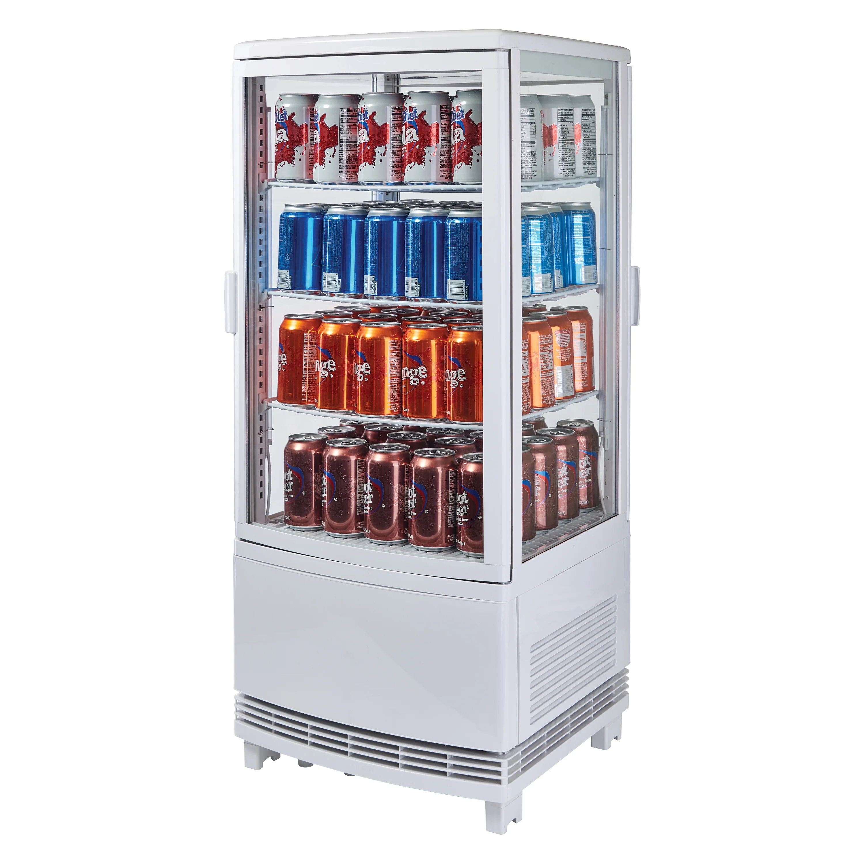 Winco CRD-1 17 Inch Refrigerated Beverage Display Countertop 4-tier with Glass Doors - Image 3
