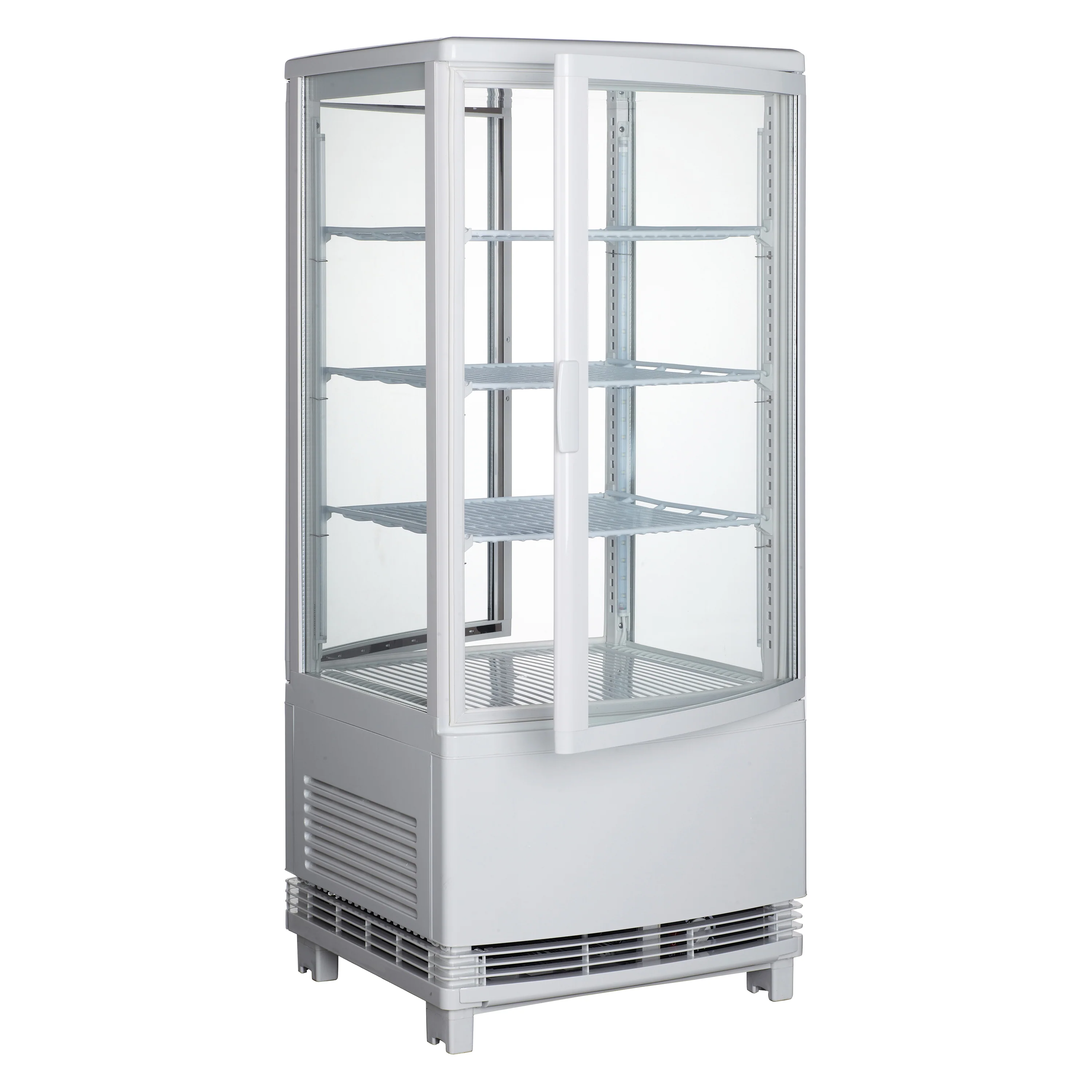 Winco CRD-1 17 Inch Refrigerated Beverage Display Countertop 4-tier with Glass Doors - Image 4
