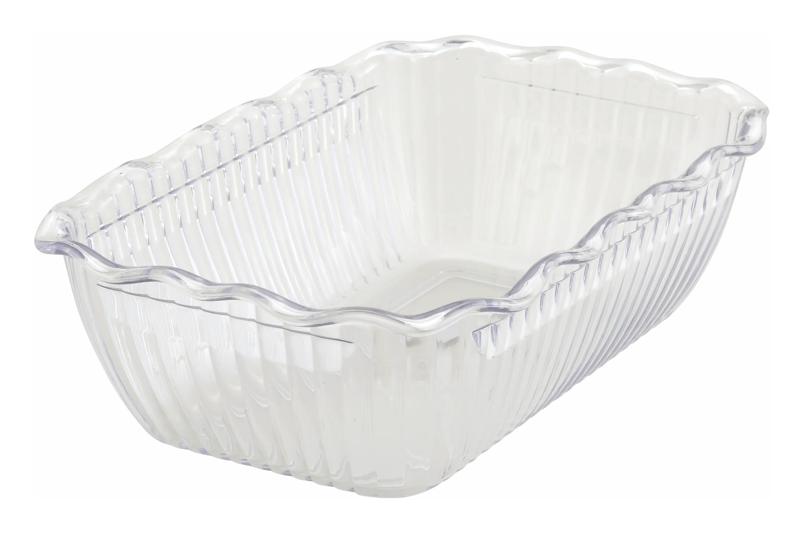 Winco CRK-10C 10 Inch Rectangular Deli Crock BPA Free SAN Clear - Image 2