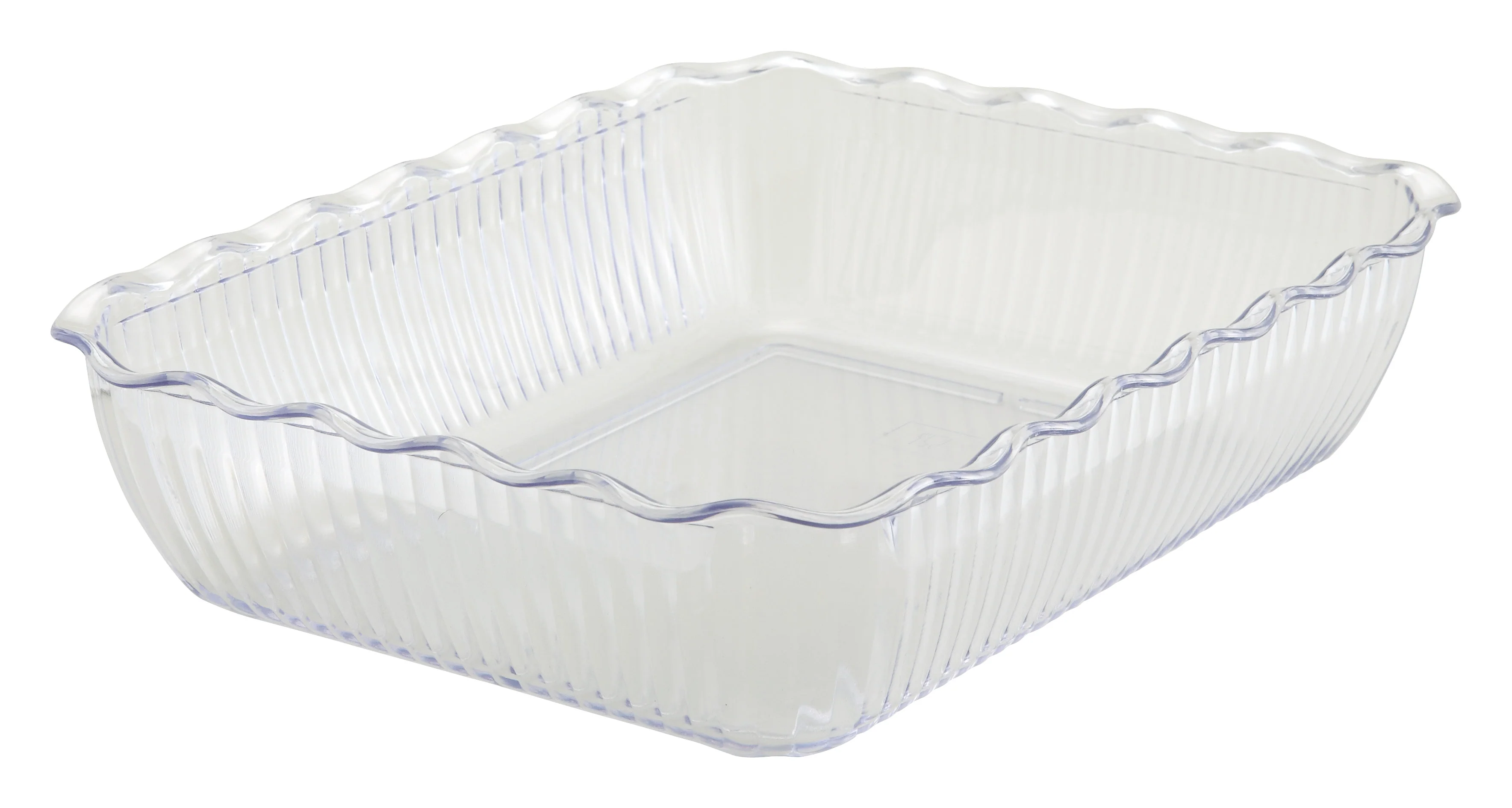 Winco CRK-13C 13 Inch Clear Rectangular Deli Crock BPA Free SAN