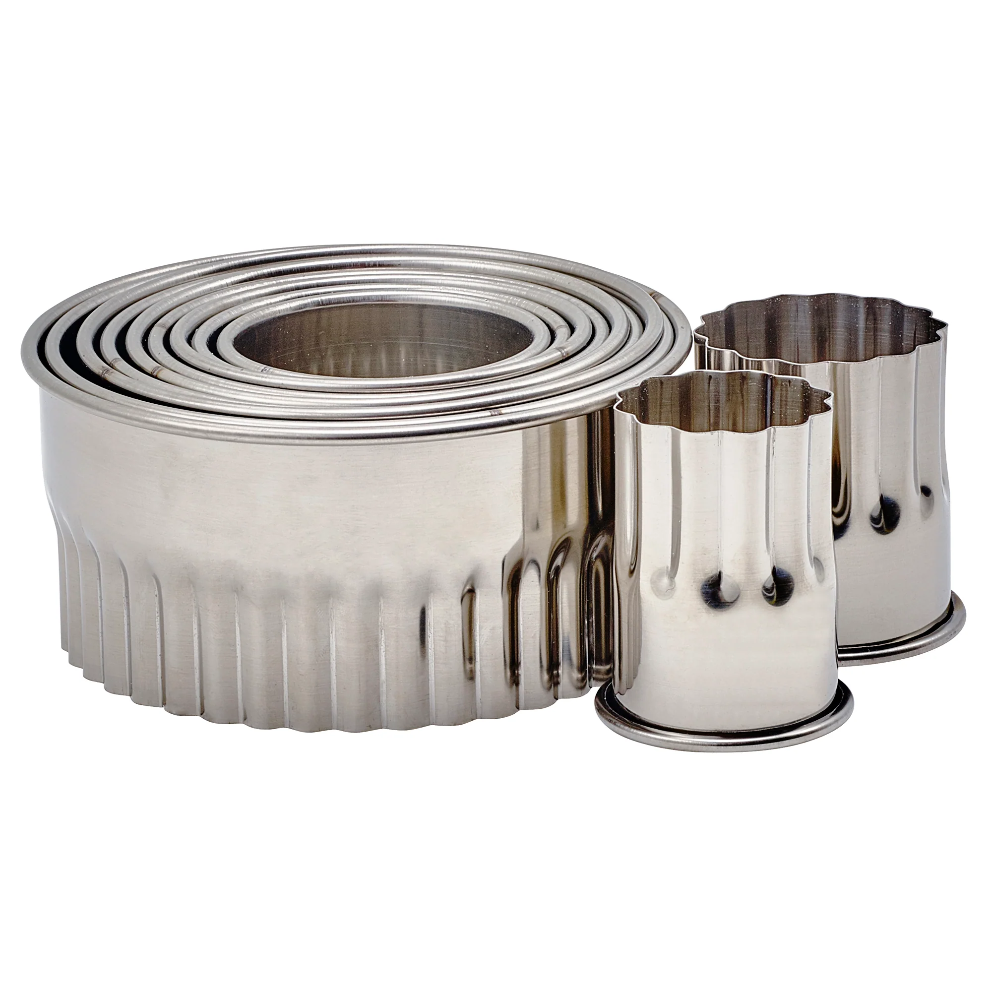 Winco CST-12 1-3/8 to 4 Inch Diameter Cookie Cutter Set Stainless Steel with Storage Container