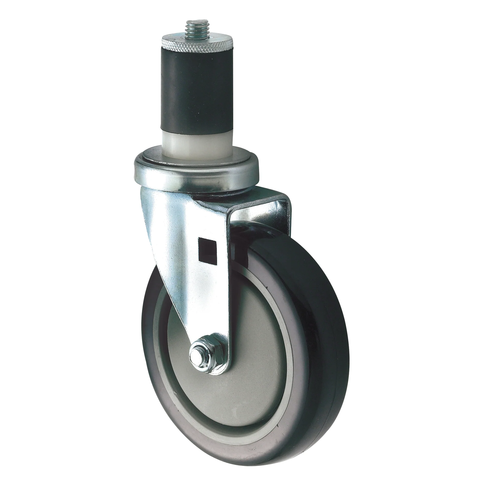 Winco CT-1 5 Inch Caster Set Polyurethane with Stem for Work Table 220 lbs Capacity - Image 2