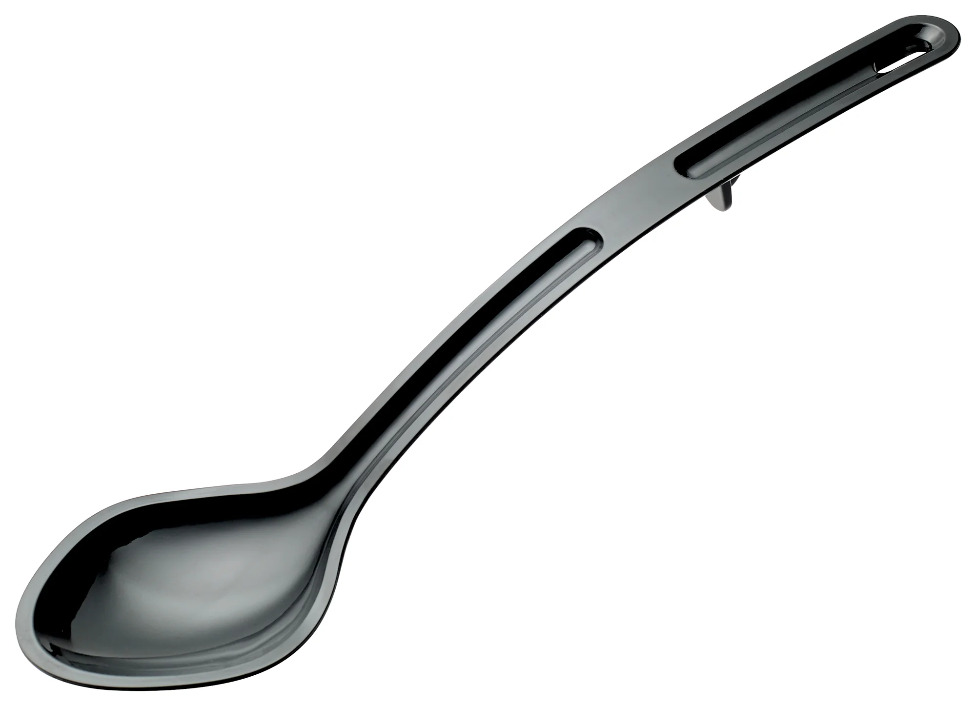 Winco CVSS-13K 13 Inch Solid Serving Spoon Polycarbonate Black Heat Resistant - Image 2