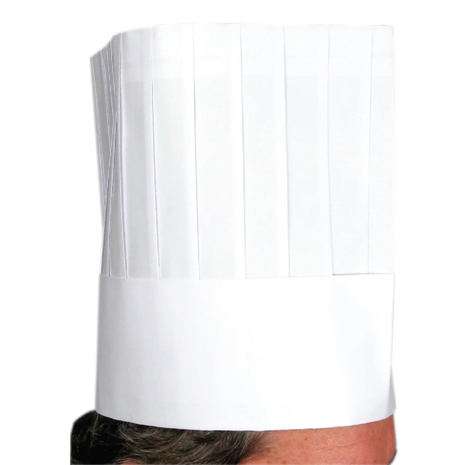 Winco DCH-9 Disposable Chef's Hat with Signature Chef (10 Pieces Per Bag) - Image 2