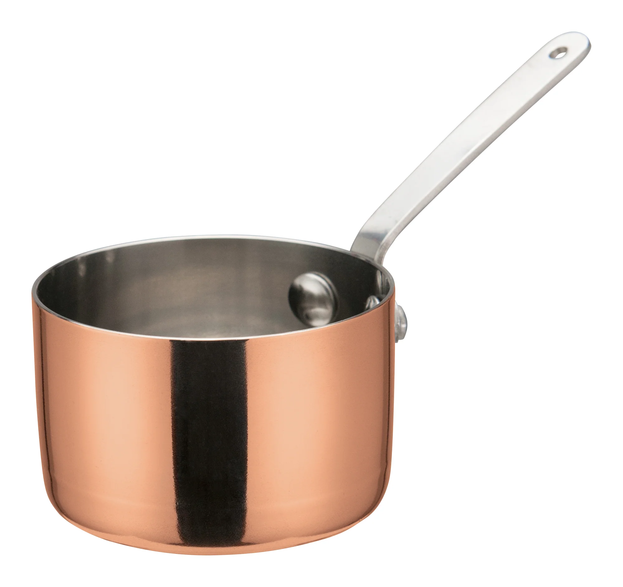 Winco DCWA-202C 5 Oz Mini Sauce Pan Copper Plated Round Cookware - Image 2