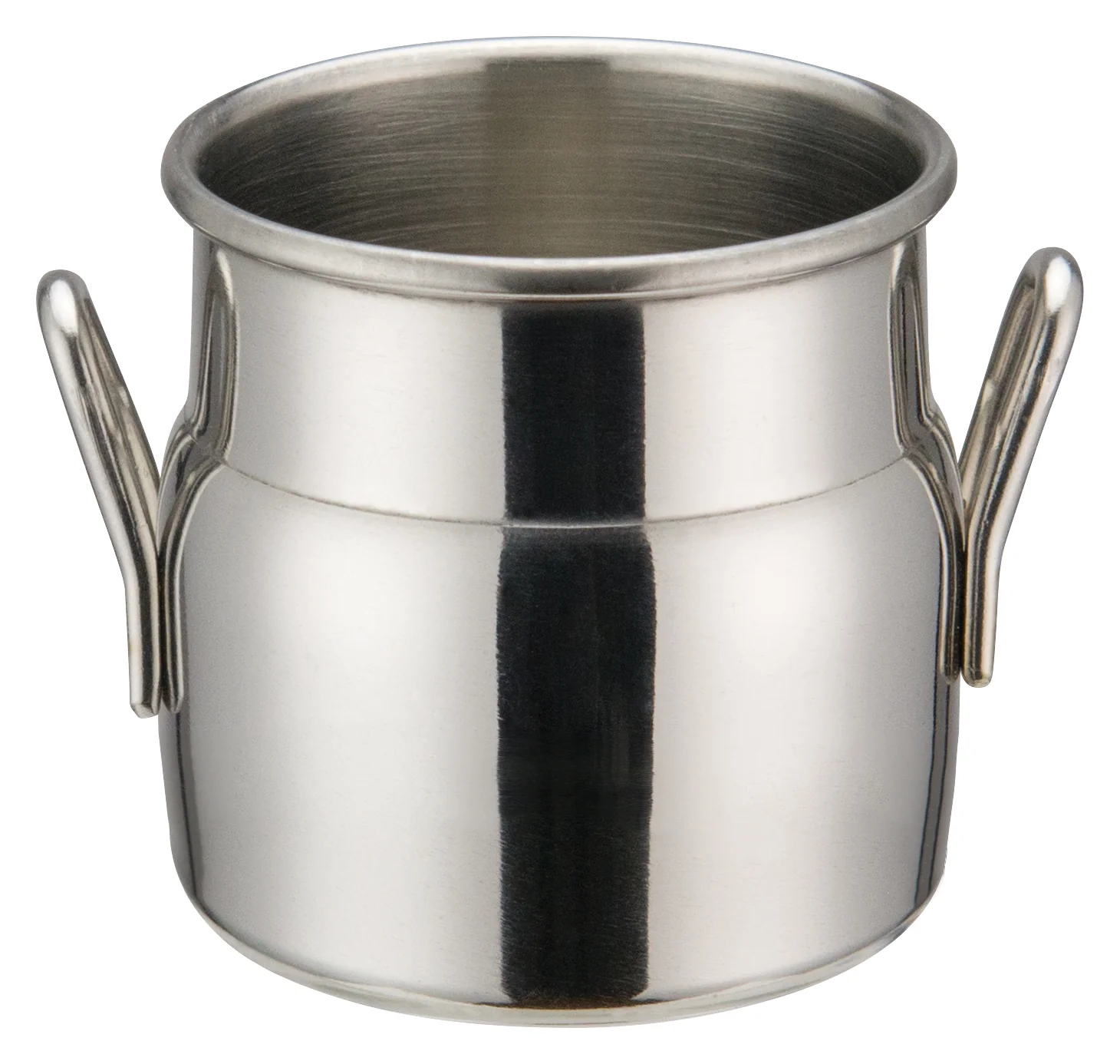 Winco 3 oz Mini Stainless Steel Milk Can with Handles - Image 2