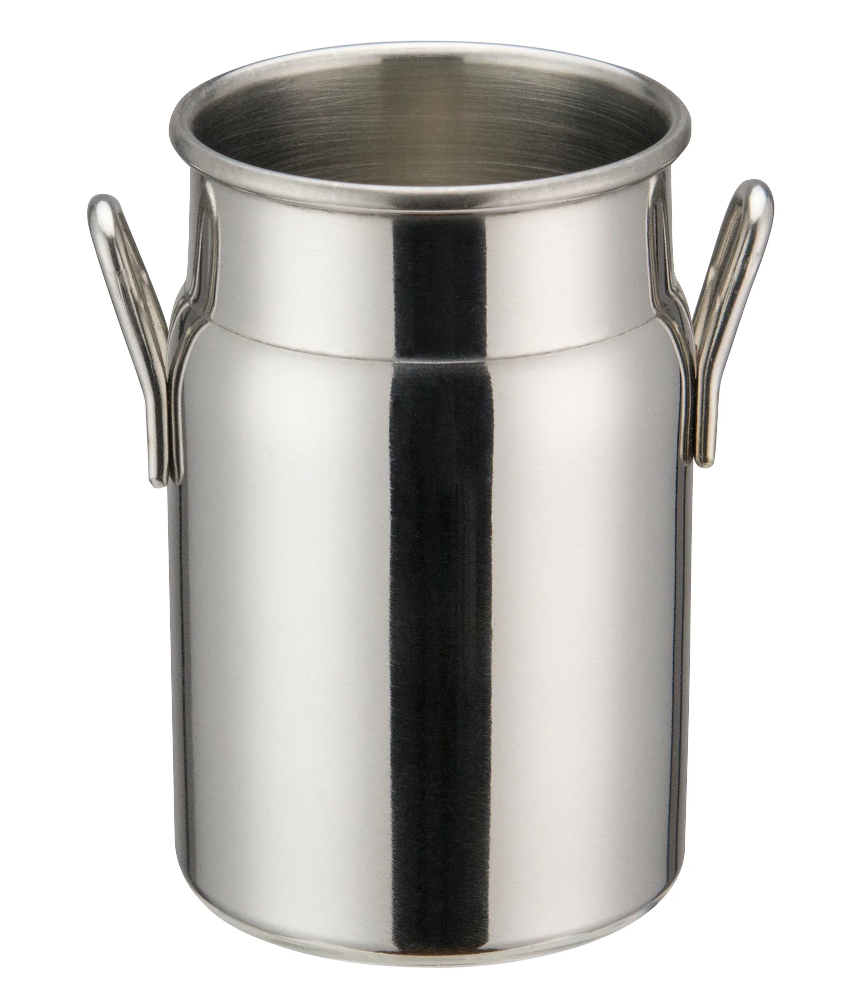 Winco DDSD-102S 5 Oz Mini Milk Can with Handles Stainless Steel - Image 2