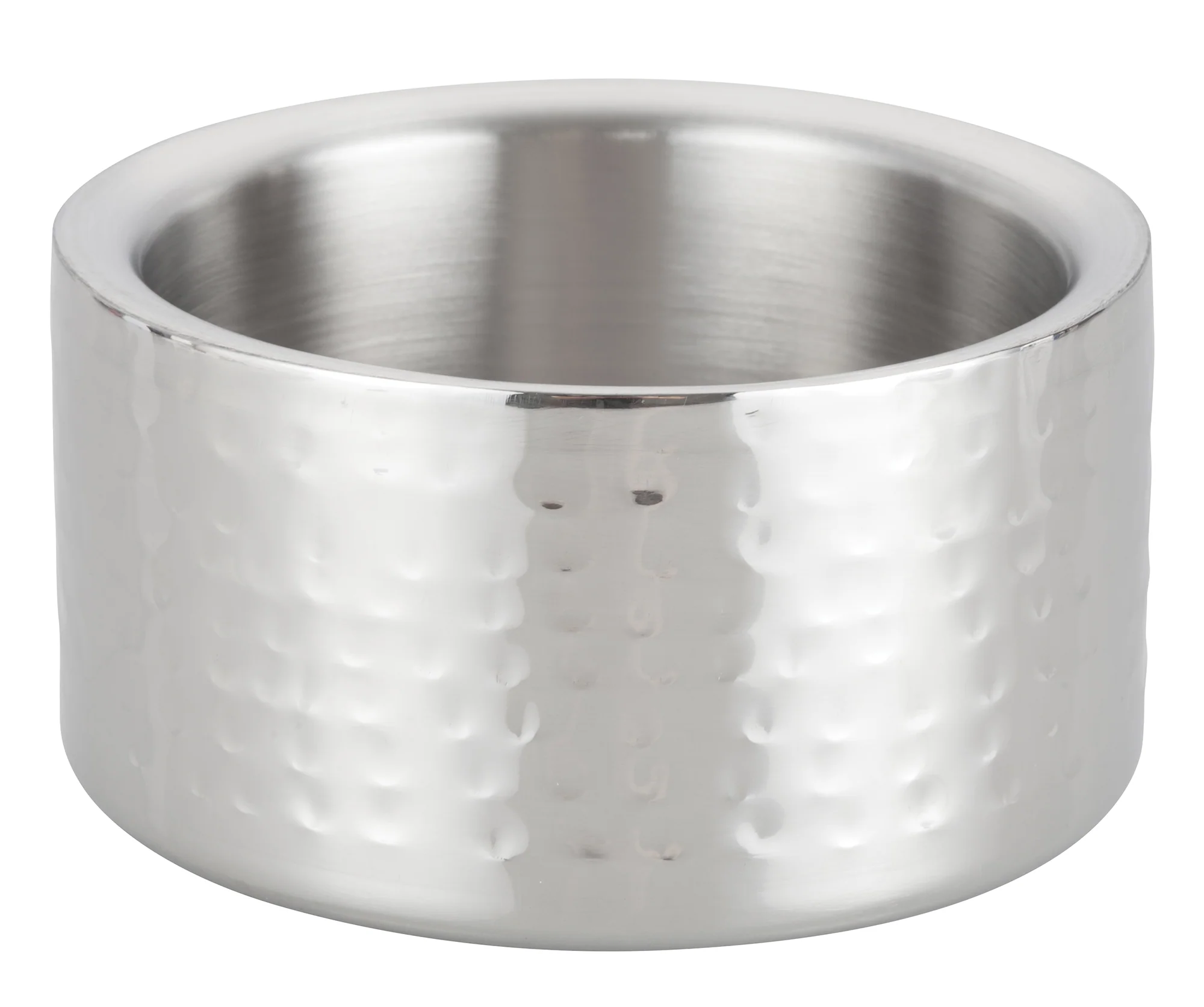 Winco DWCC-5H 4-5/8 Inch Diameter Round Wine Coaster Double Wall Stainless Steel Hammered