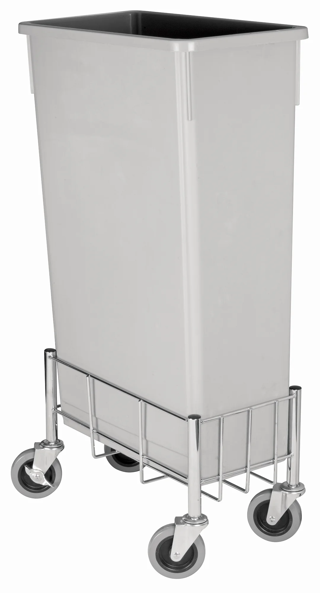 Winco DWR-1708 9-1/2 Inch Rectangular Trash Can Cart Steel with Casters - Image 2
