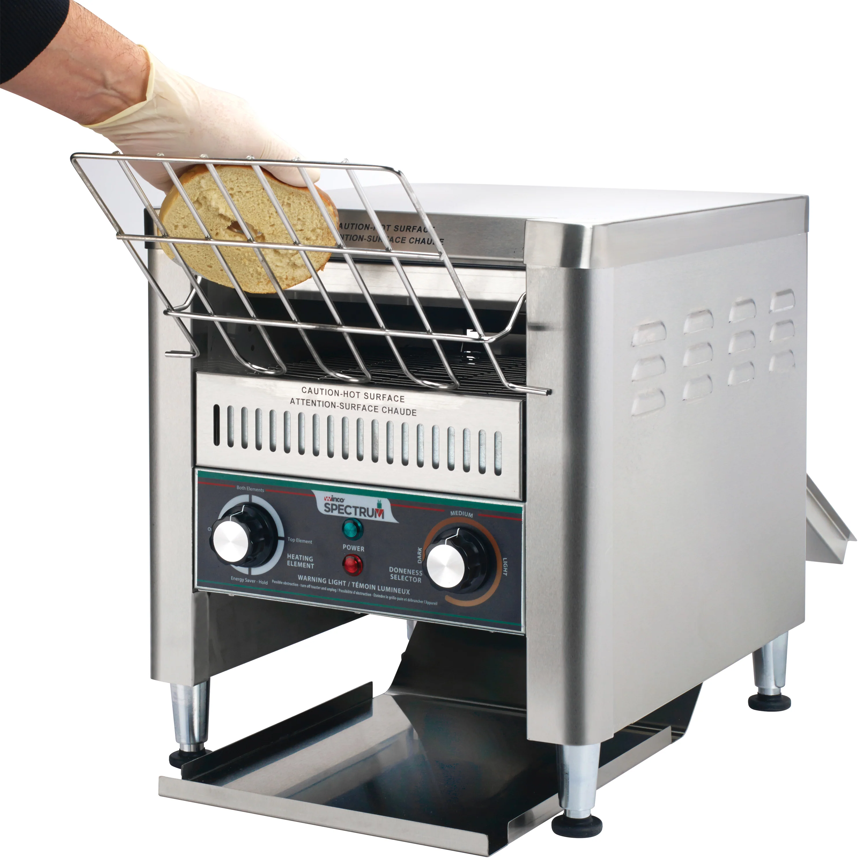 Winco ECT-300 Horizontal Conveyor Toaster 16 Inch Width 300 Slices Hour - Image 4