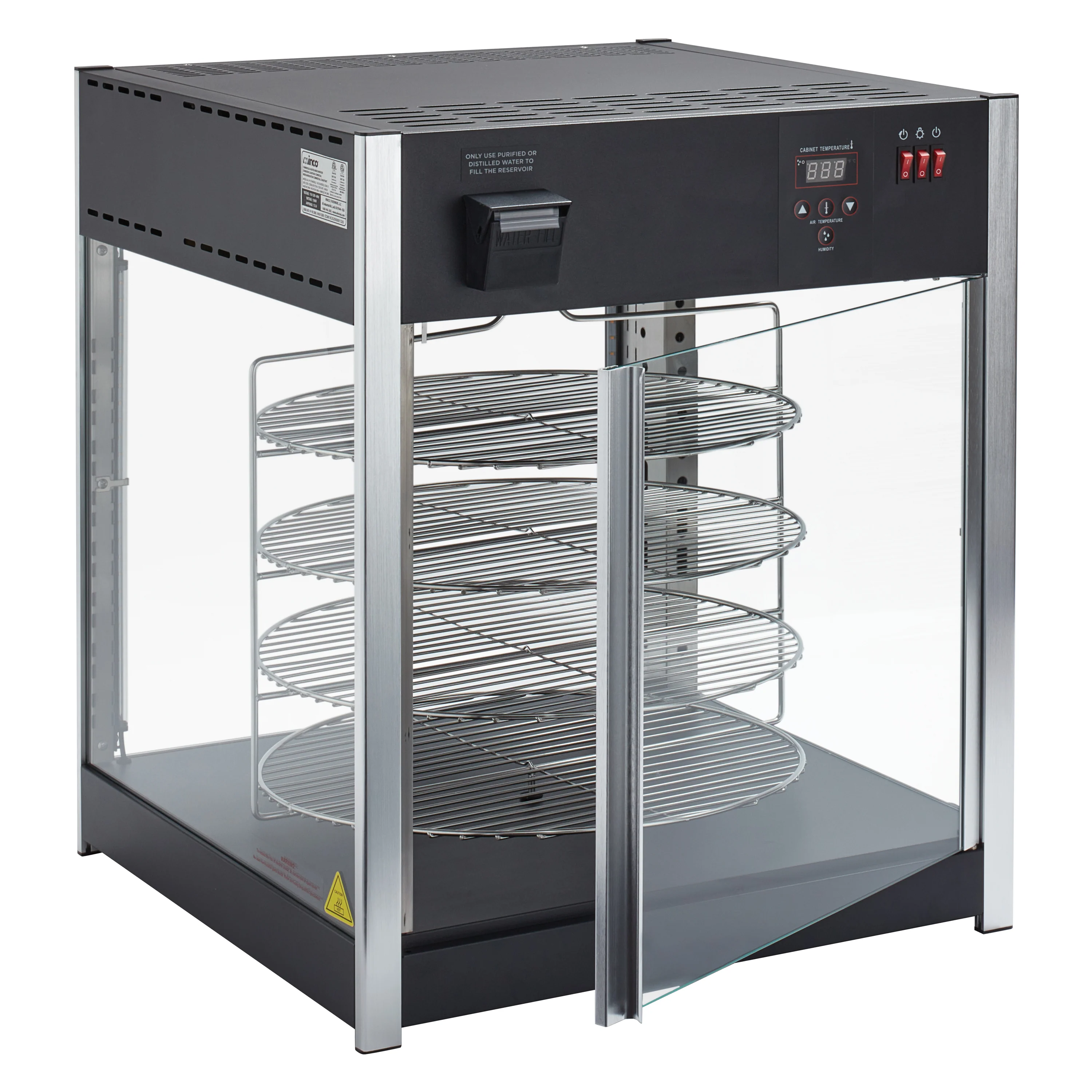 Winco EDM-1K 25-1/4 Inch Countertop Display Merchandiser Rotating with Stainless Steel - Image 2