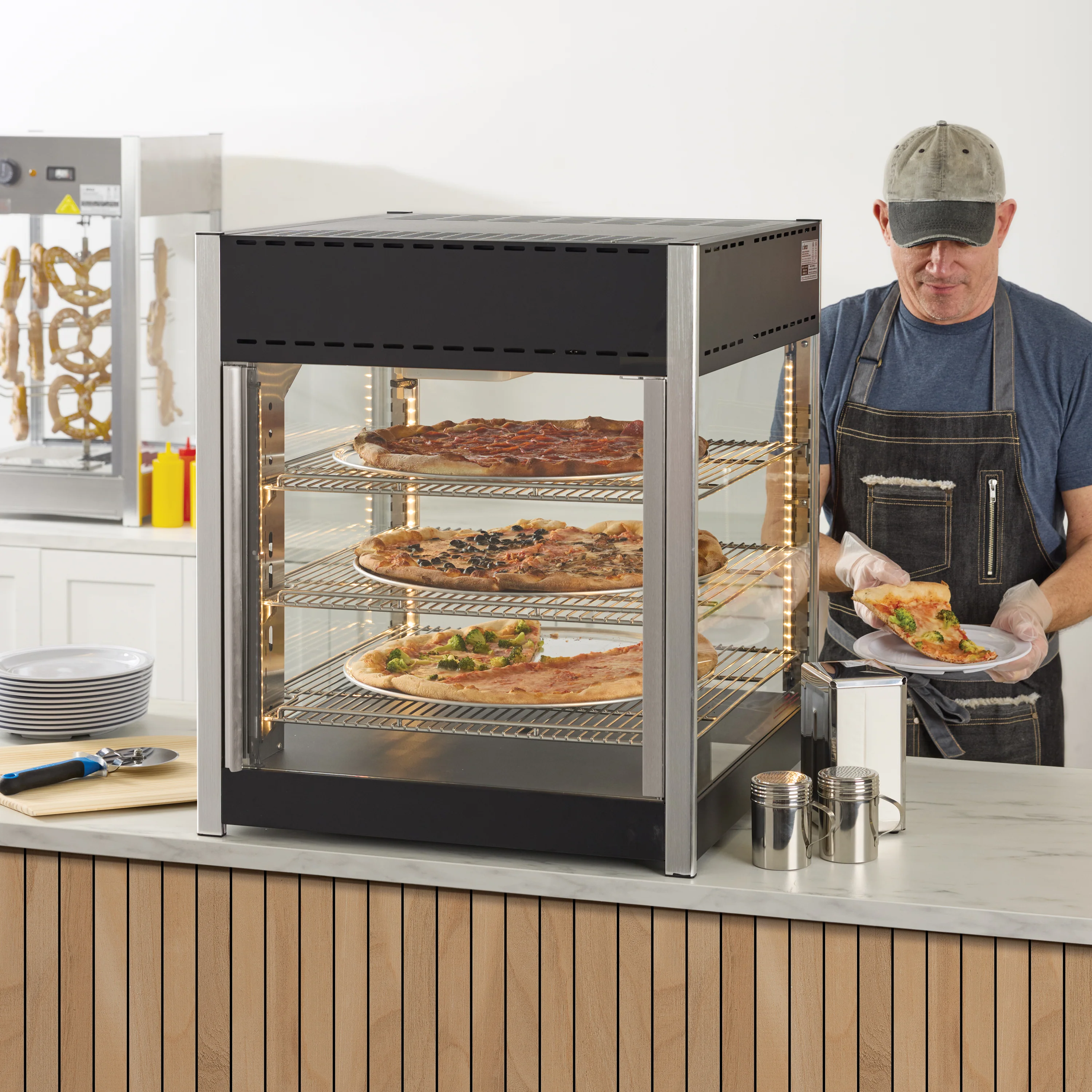 Winco EDM-1PT 25 Inch Countertop Display Merchandiser with Rotating Motor - Image 5