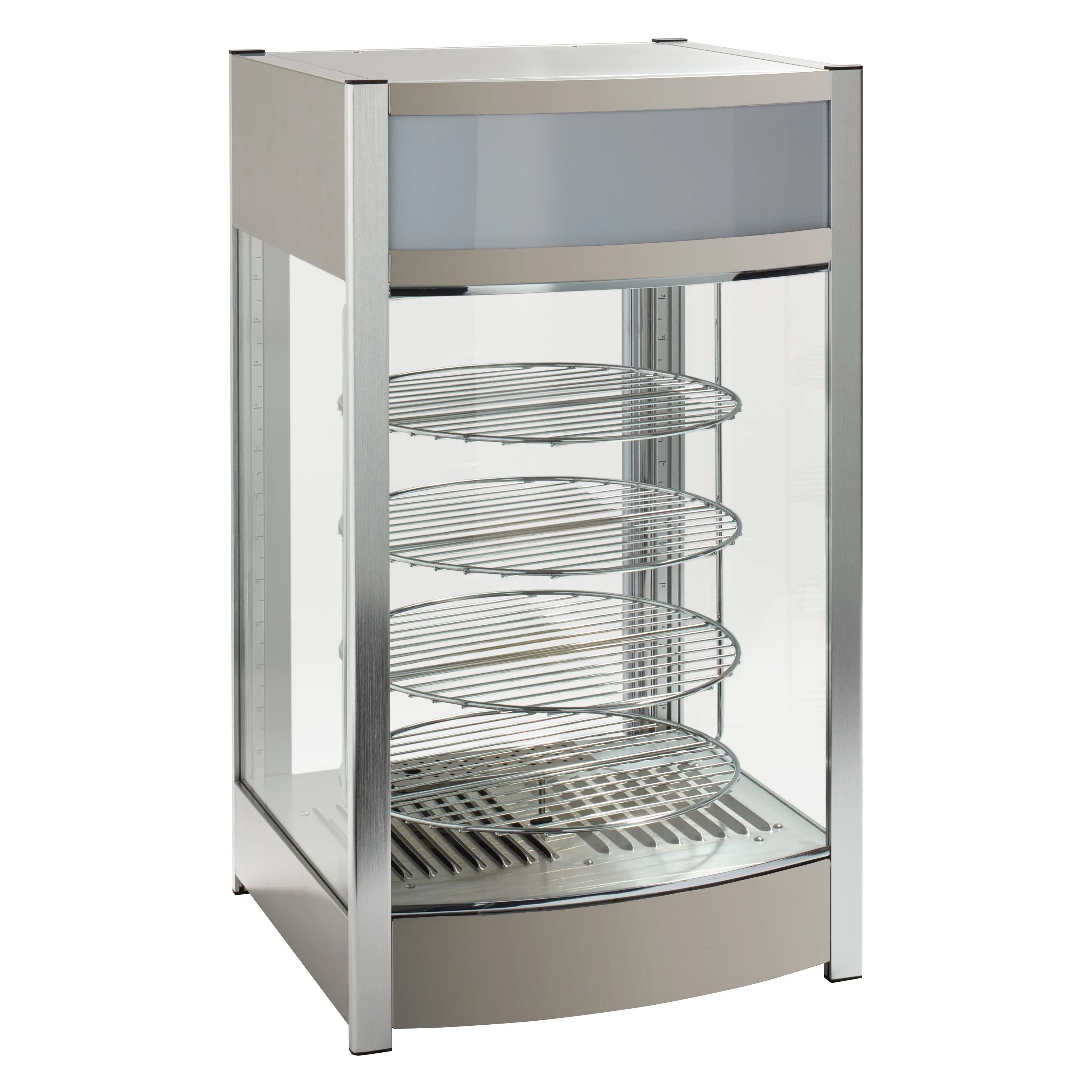 Winco EDM-2 18 Inch Display Merchandiser Electric Countertop Stainless Steel with Removable Crumb Tray