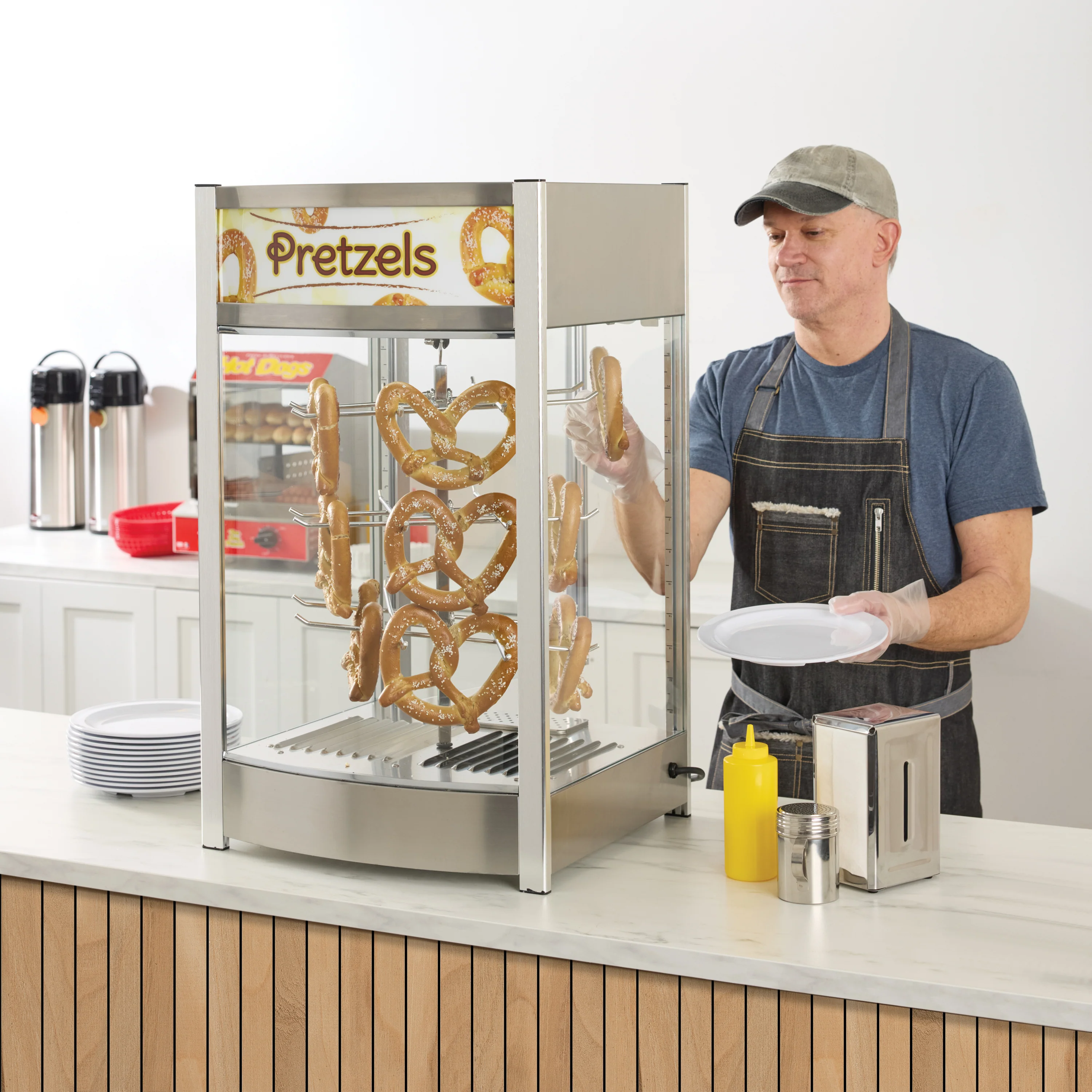 Winco EDM-2PR 10 Inch Pretzel Rack with Stainless Steel Construction - Image 4