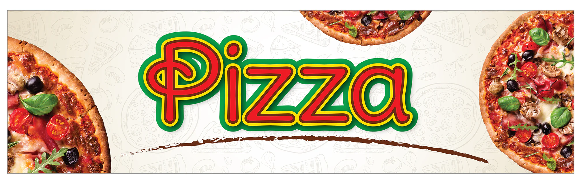 Winco EDM-2PZS Plastic Pizza Sign for EDM-2 with Translucent Design - Image 2