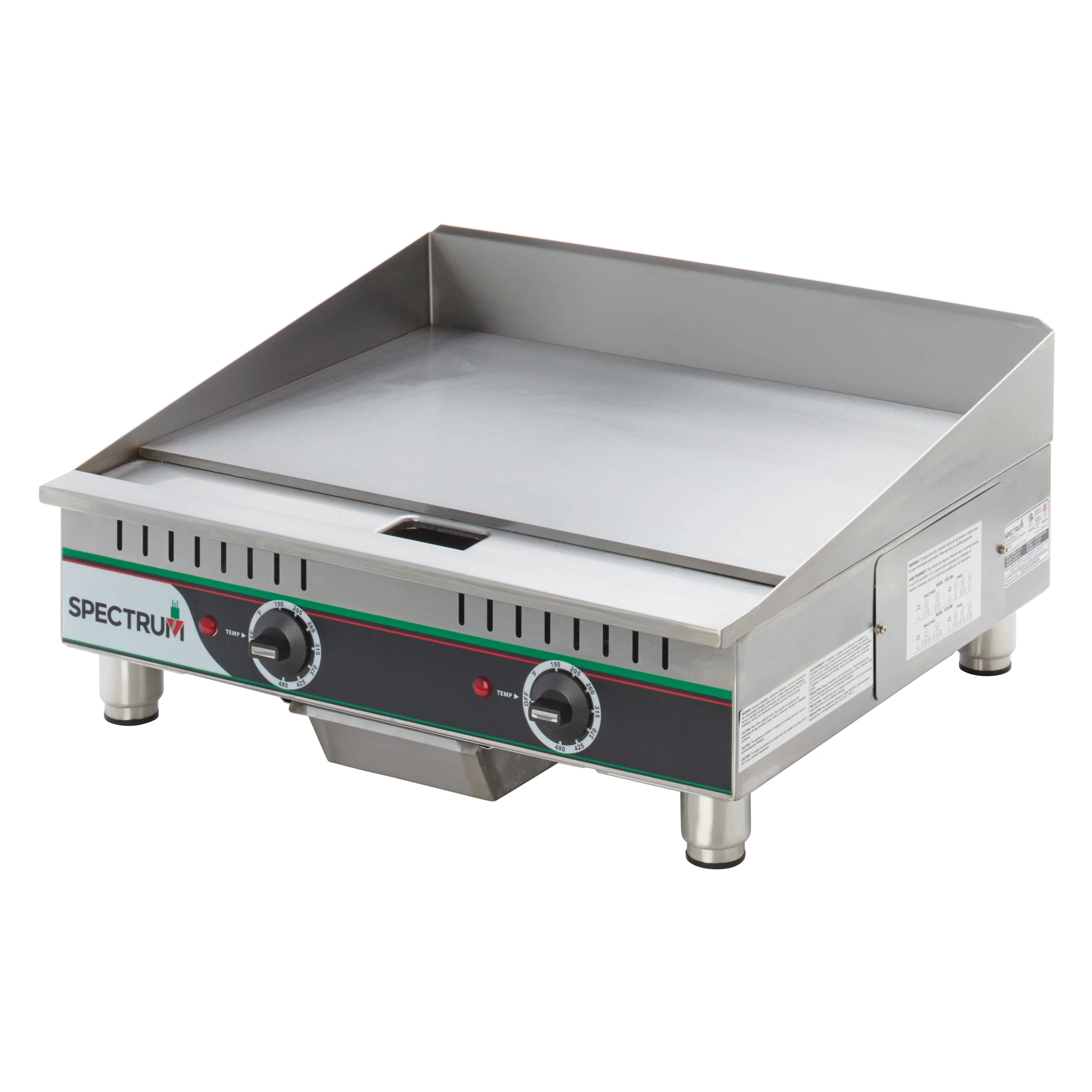 Winco EGD-24M 24 Inch Electric Griddle Solid Steel Cook Plate with Two Zones