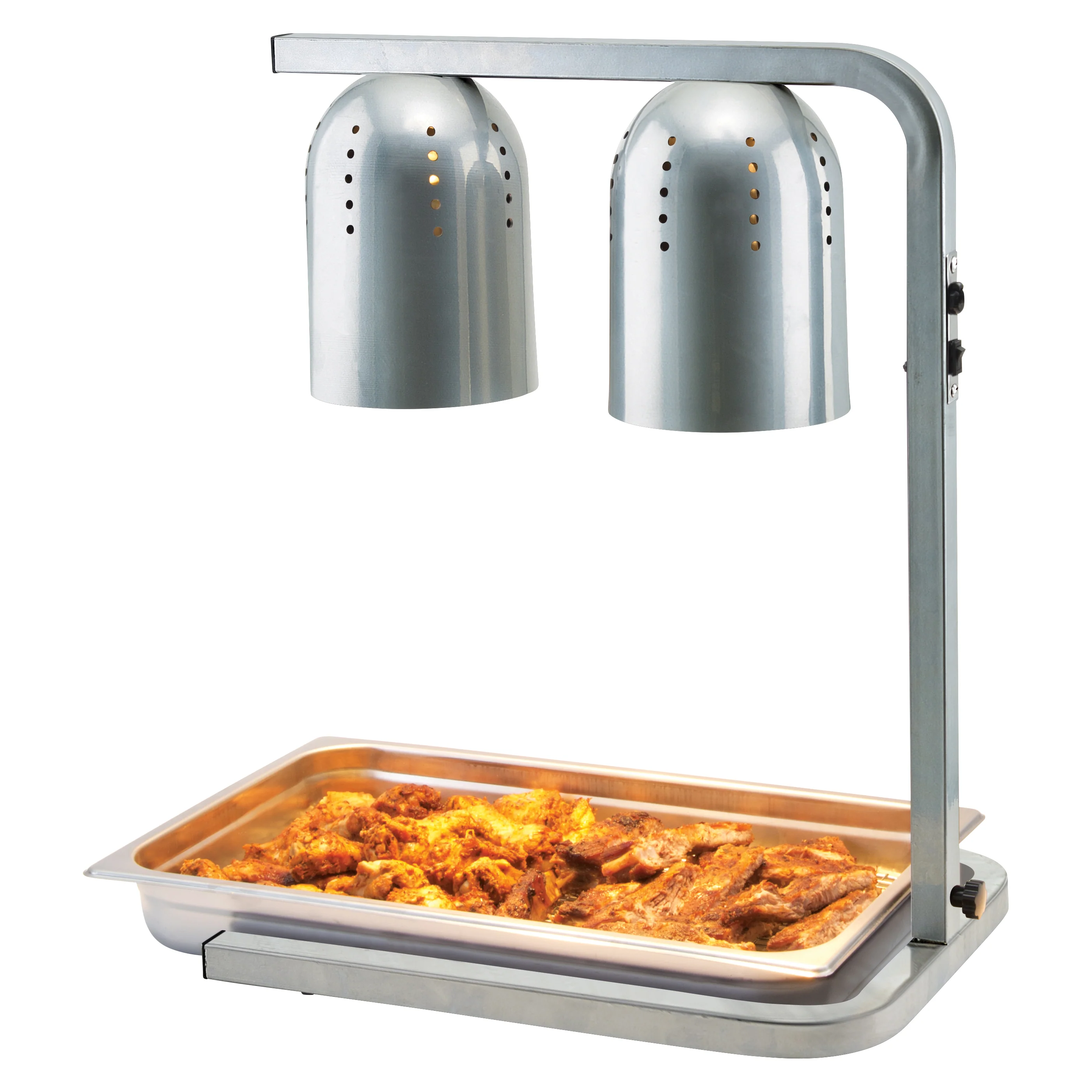 Winco EHL-2C 19-3/4 Inch Electric Heat Lamp Stainless Steel with 2 Bulbs - Image 3