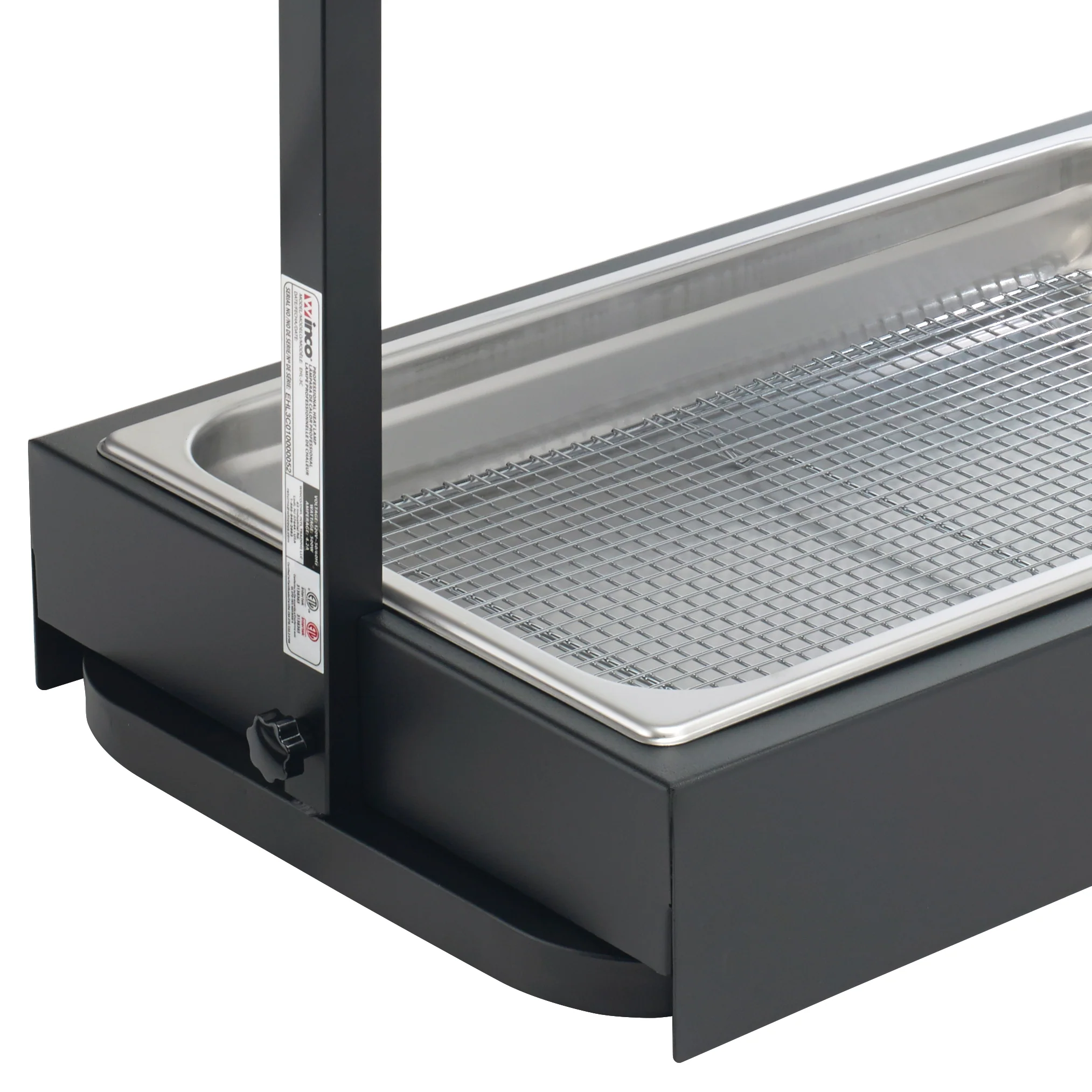 Winco EHL-PH-B 22 Inch Universal Dump Station Pan Holder for EHL-3C Black - Image 5