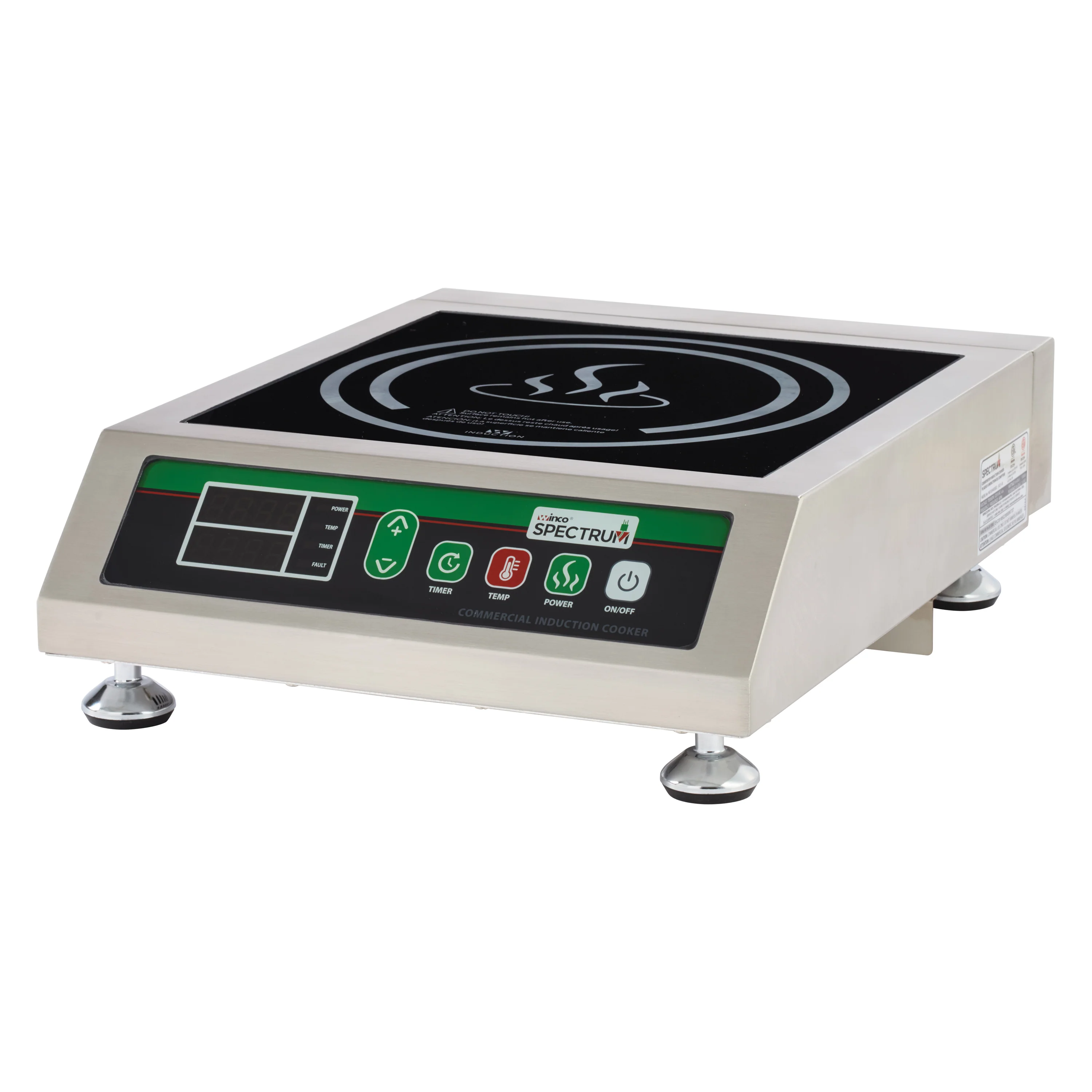 Winco EICS-18 11-13/16 Inch Electric Induction Cooker Stainless Steel with Digital Controls - Image 4