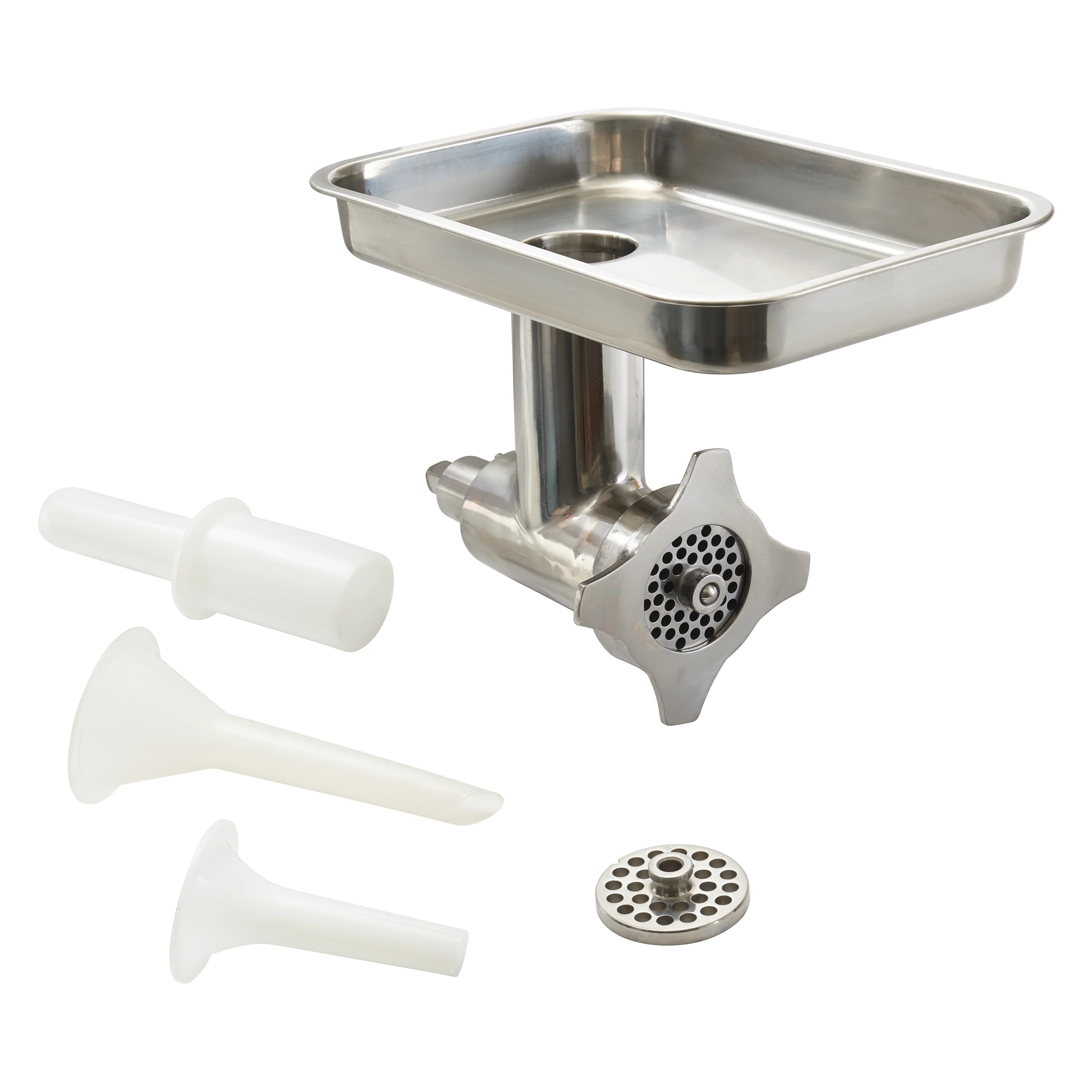 Winco 17" Meat Grinder Attachment - Includes Feed Pan & Stuffer