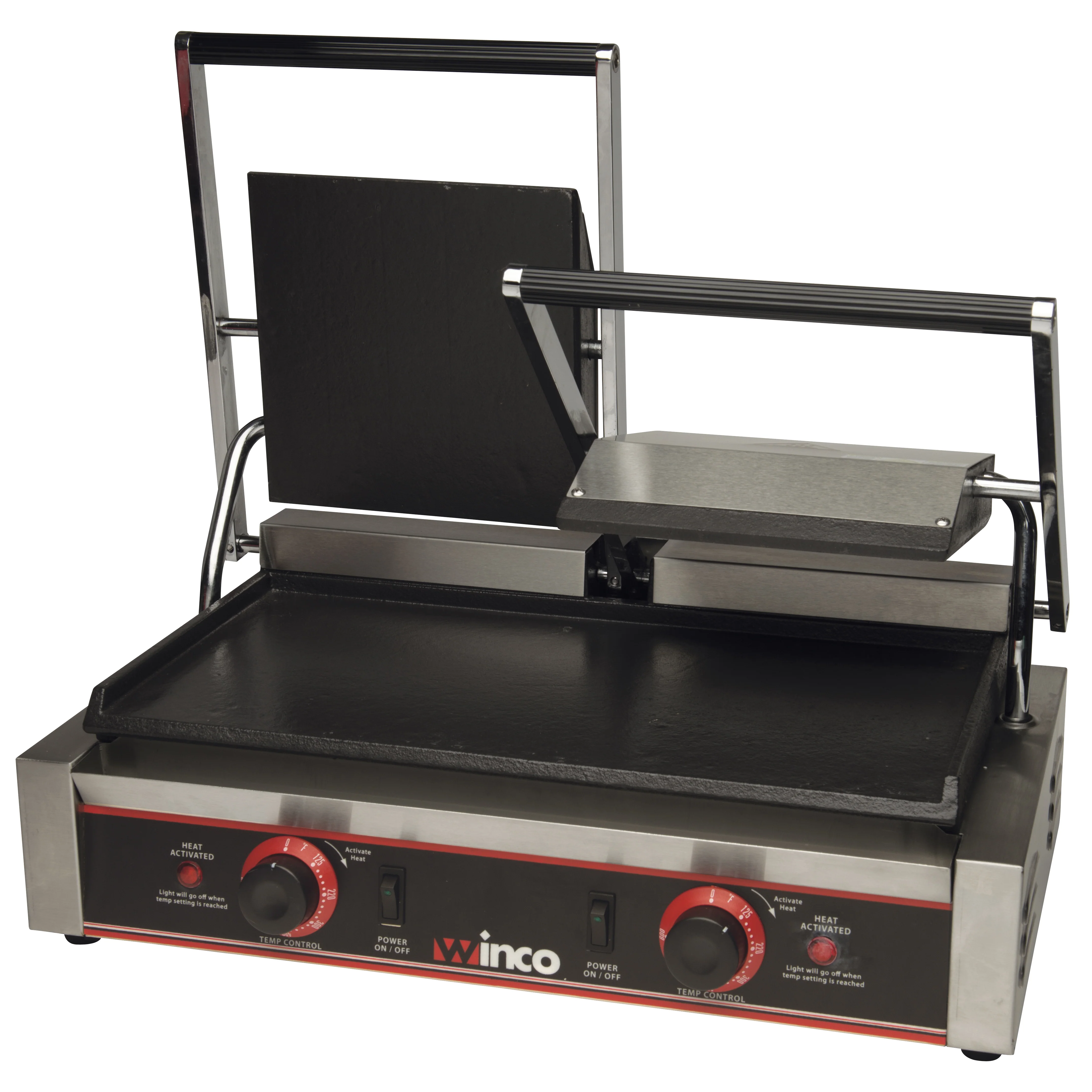 Winco ESG-2 19 Inch Sandwich Grill Electric Countertop Cast Iron - Image 2