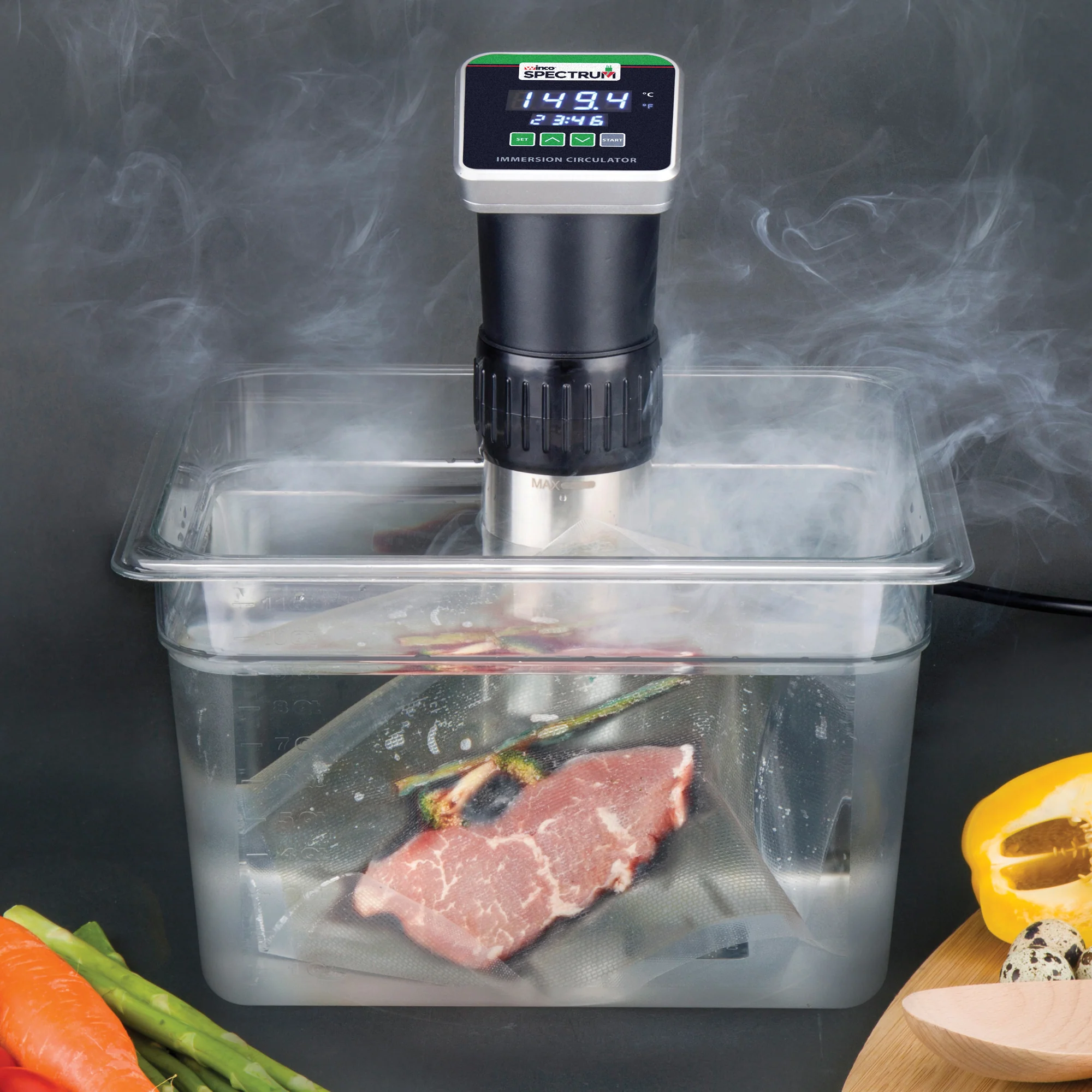 Winco ESVI-1 Spectrum 3-5/8 Inch Immersion Circulator with Timer and Clamp - Image 3