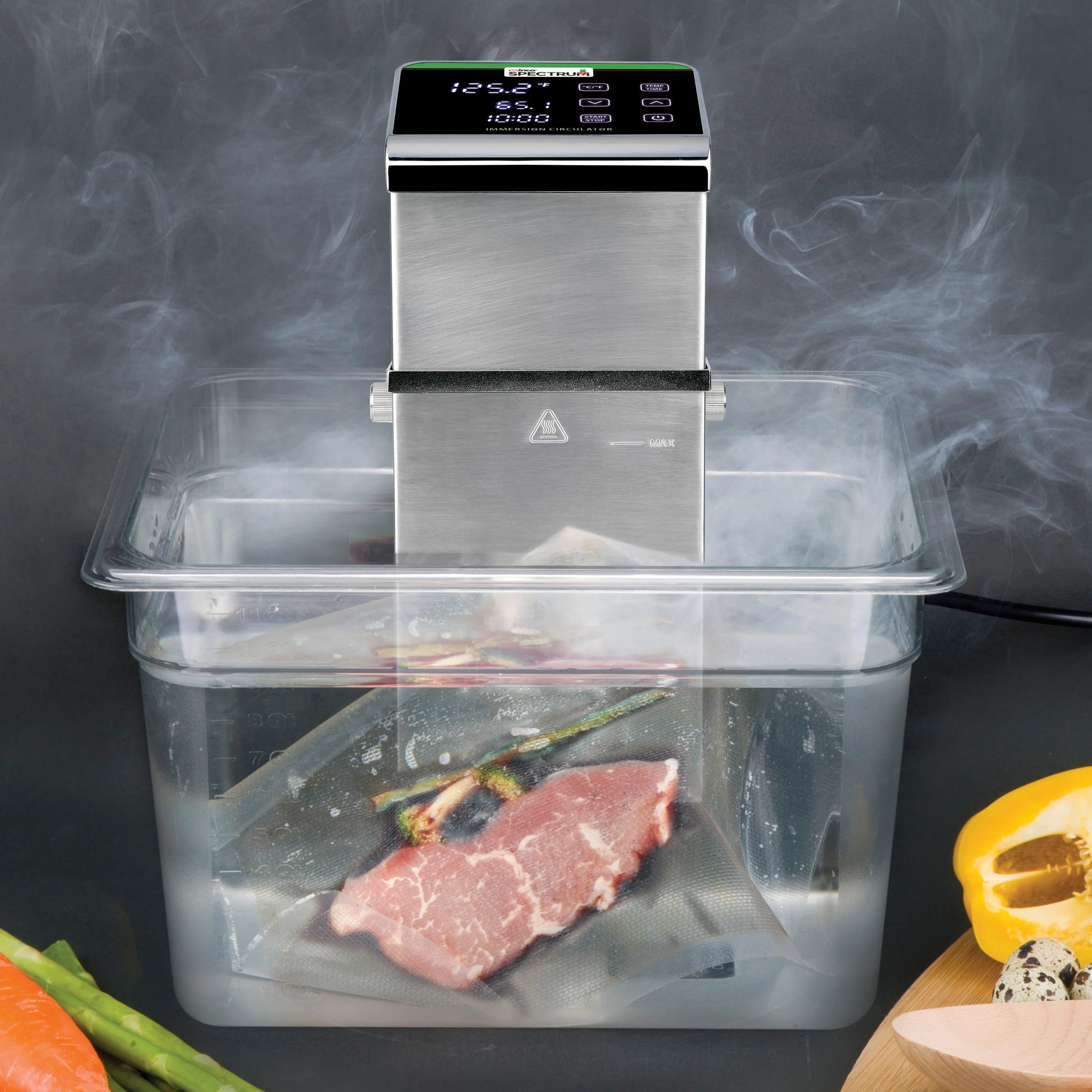 Winco ESVI-1800 8-7/8 Inch Immersion Circulator Sous Vide Cooker Stainless Steel with Digital Control Panel - Image 2