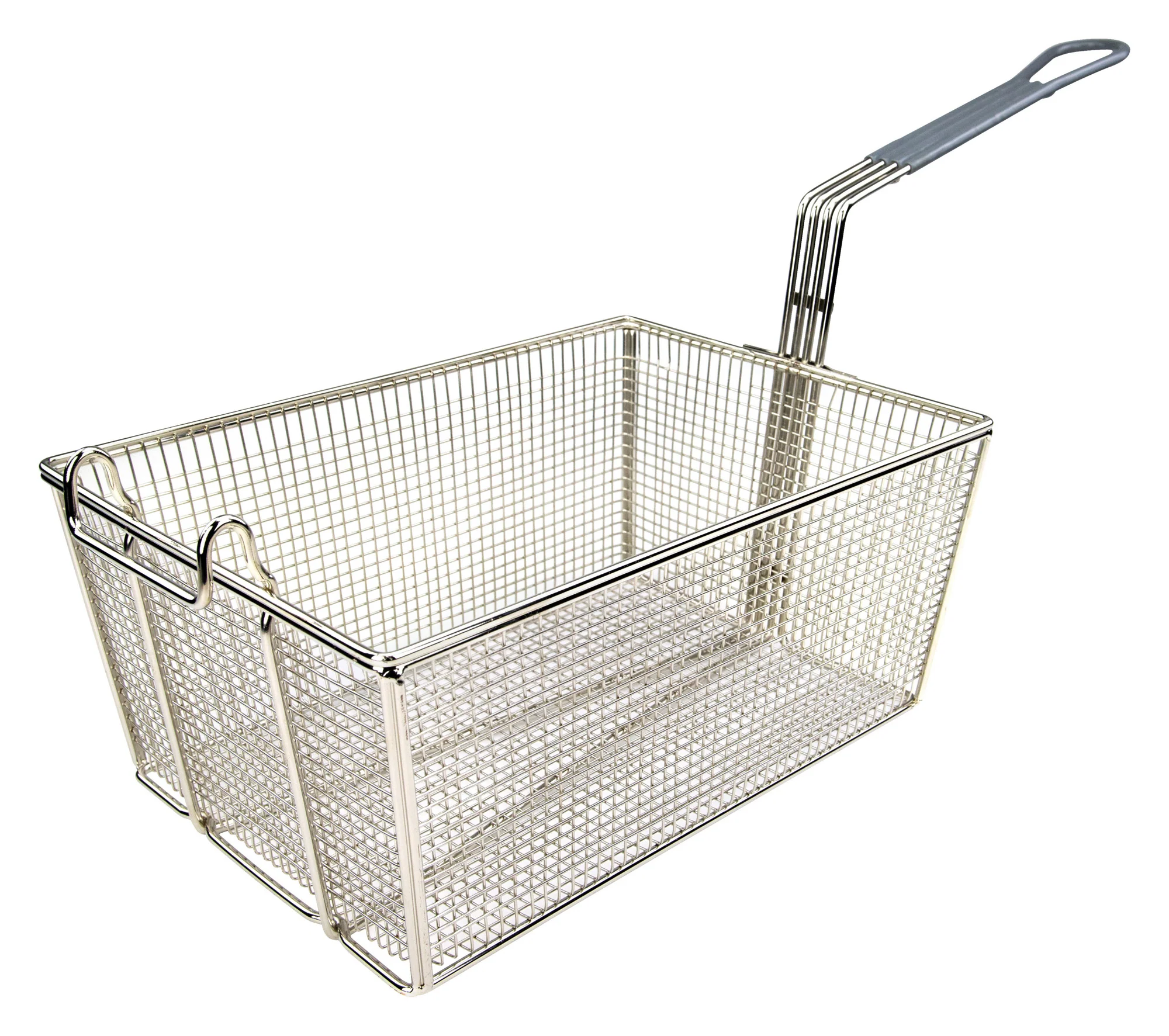 Winco FB-35 13-3/8 Inch Fry Basket Nickel Plated Steel with Handle - Image 2