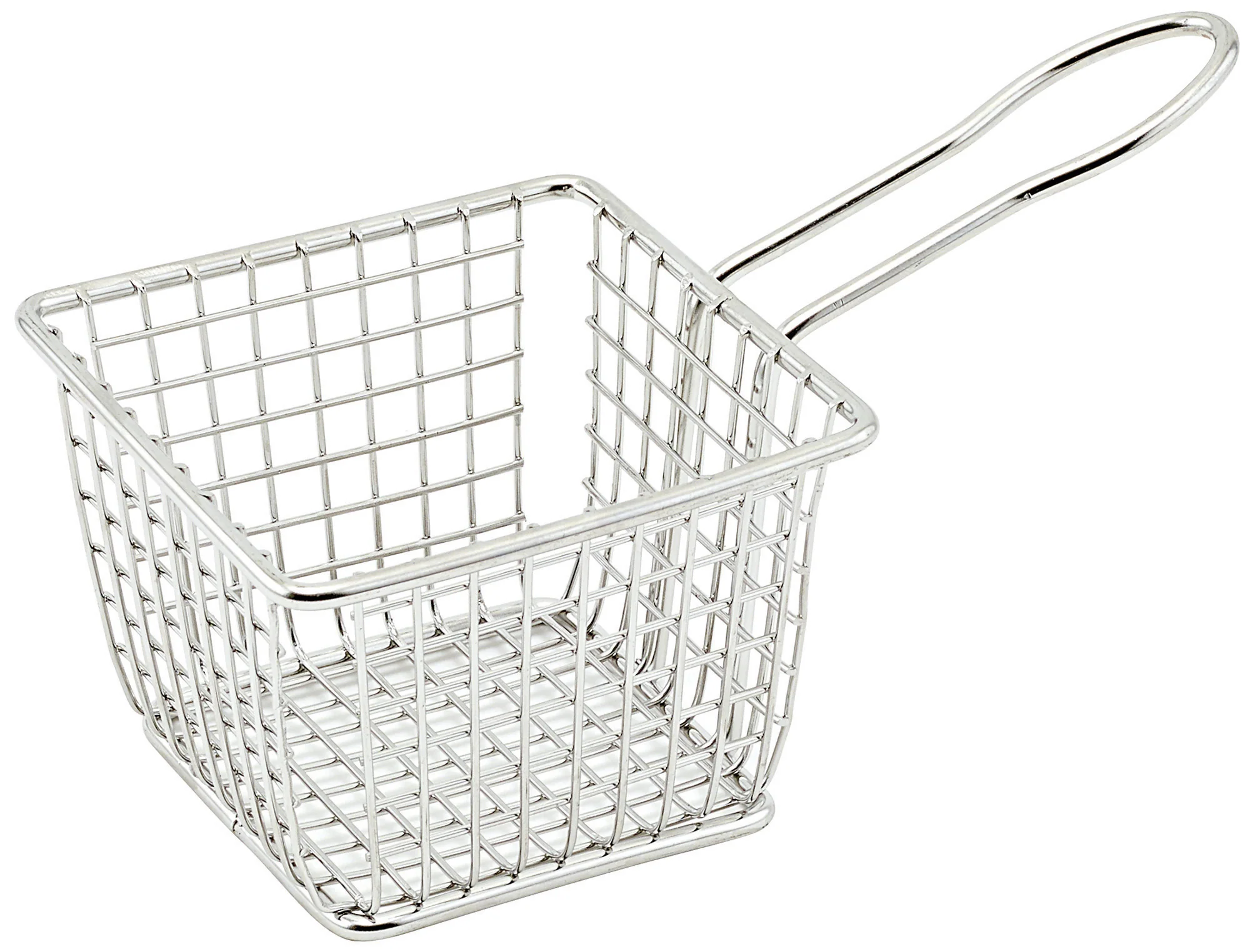 Winco FBM-443S 4 Inch Mini Fry Basket Dishwasher Safe Stainless Steel with Durable Design - Image 2