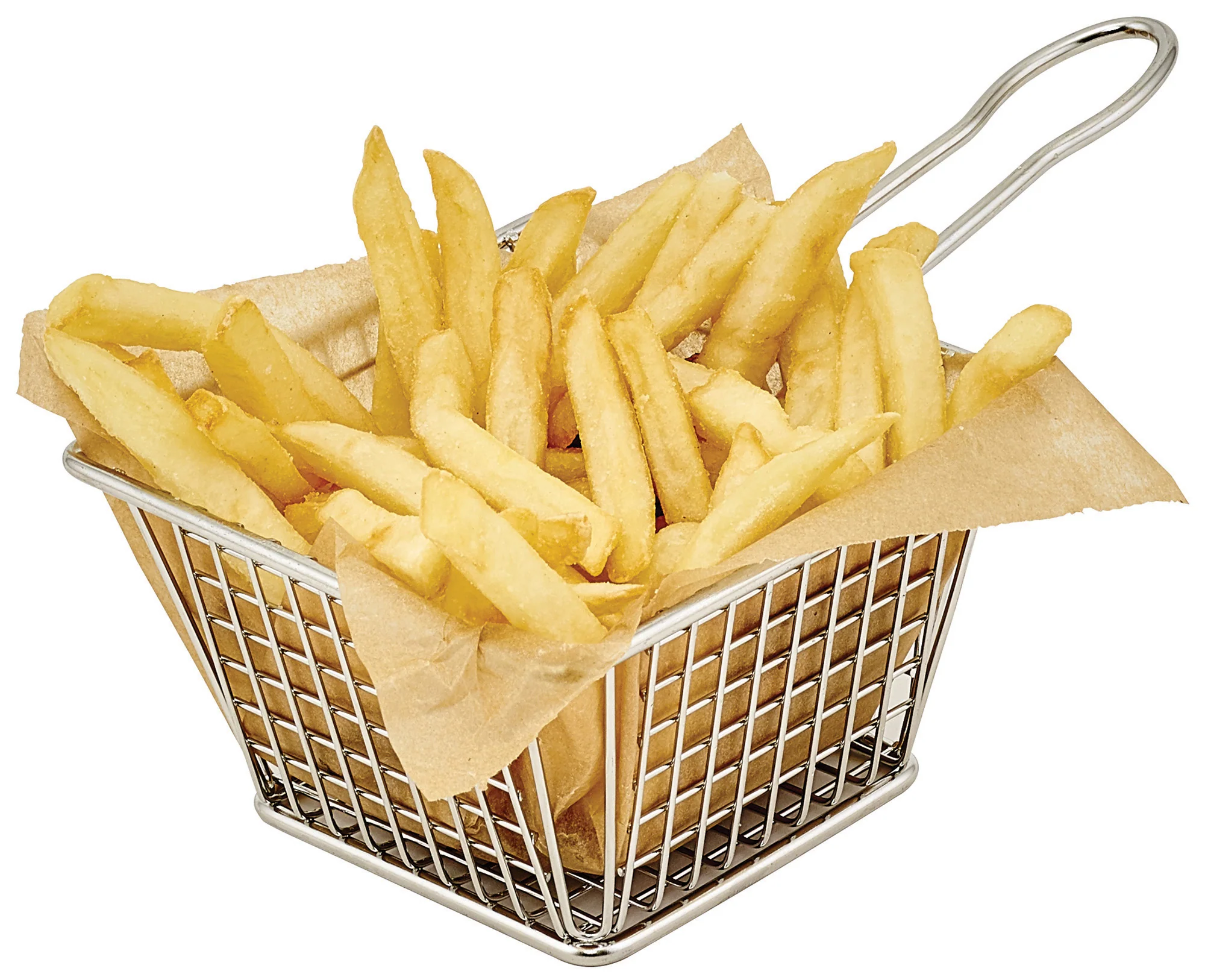 Winco FBM-544T 5 Inch Mini Fry Basket Dishwasher Safe Stainless Steel - Image 2