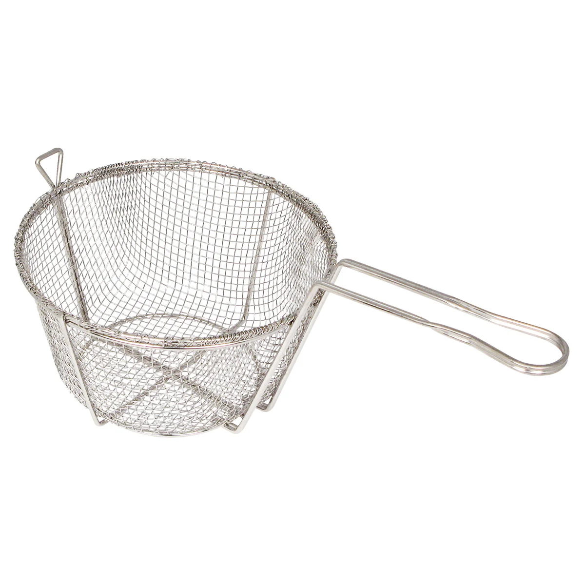 Winco FBR-9 9-1/2 Inch Diameter Round Fry Basket Nickel-Plated Wire with 8 Inch Handle - Image 2