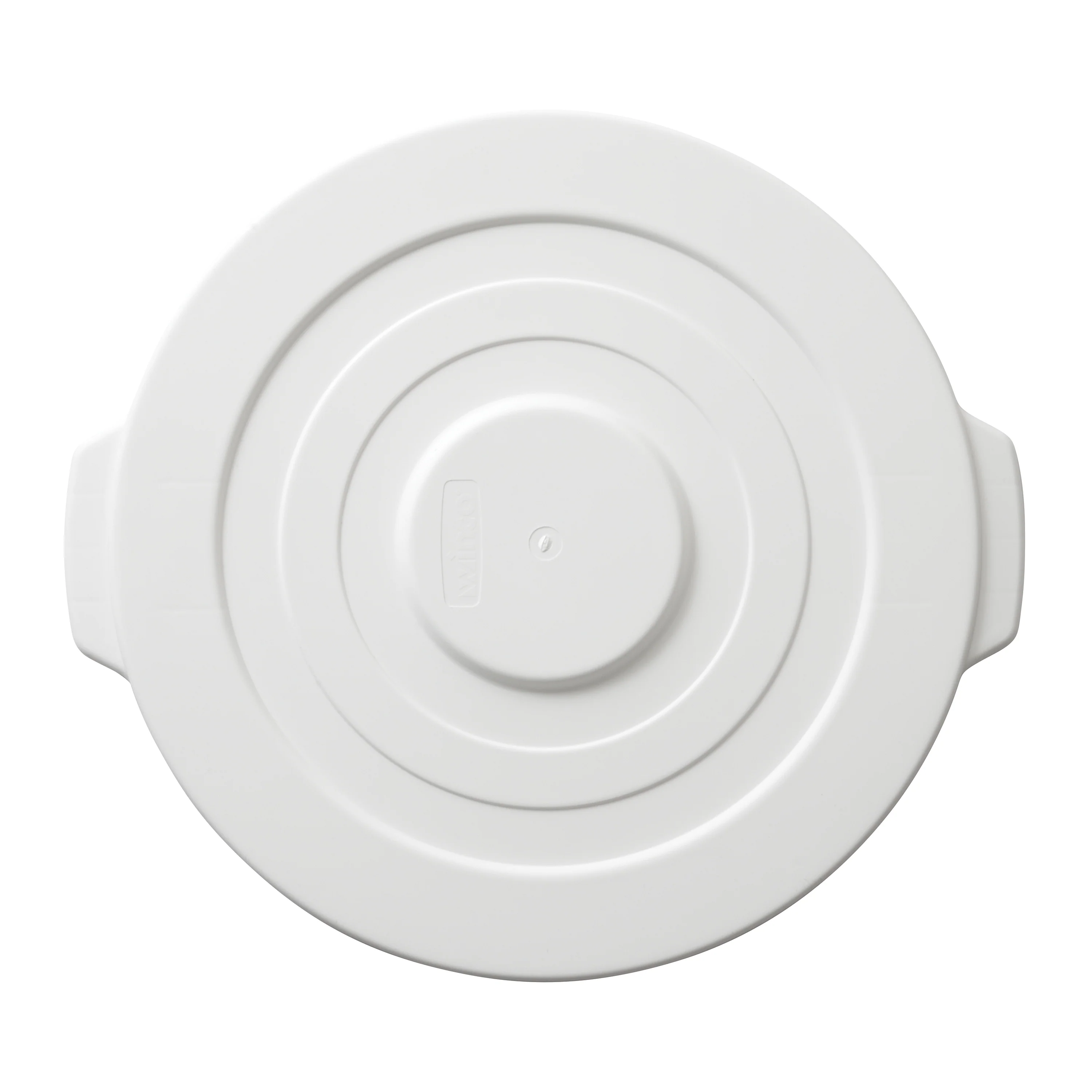 Winco FCW-10L Lid for 10 Gallon Round Trash Receptacle BPA Free Plastic White - Image 4