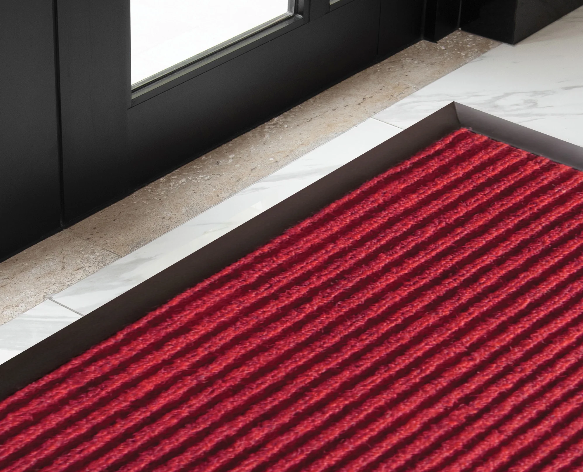 Winco FMC-310U 3' Carpet Floor Mat Vinyl Backed Burgundy - Commercial Mat - Image 3