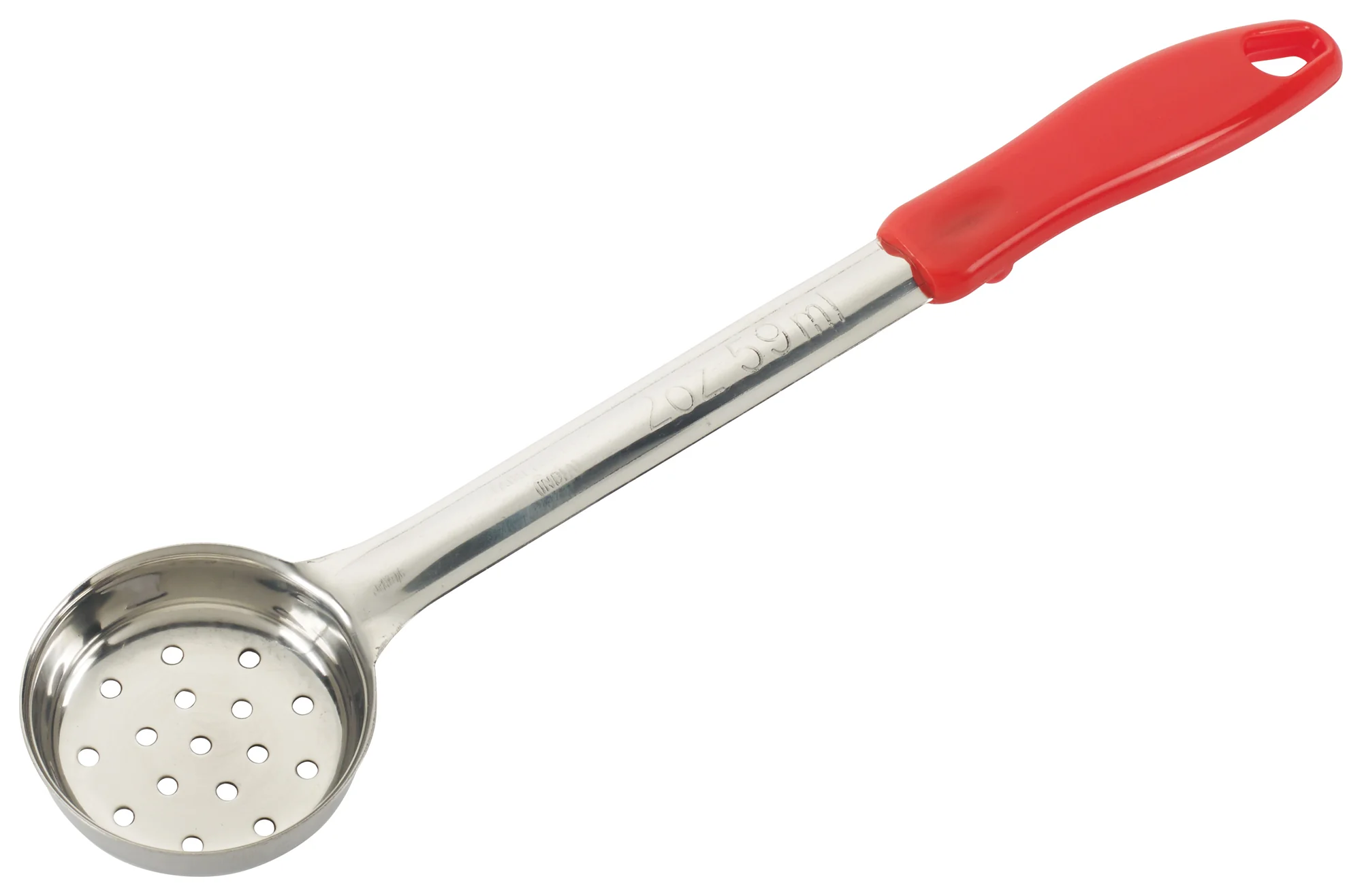 Winco FPP-2 2 Oz. Food Portioner Perforated Stainless Steel Red - Image 2