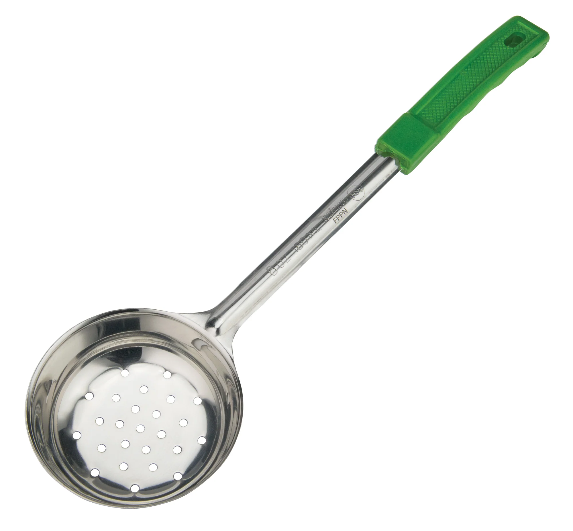 Winco FPPN-6 6 Oz Perforated Food Portioner Stainless Steel Green Handle - Image 2